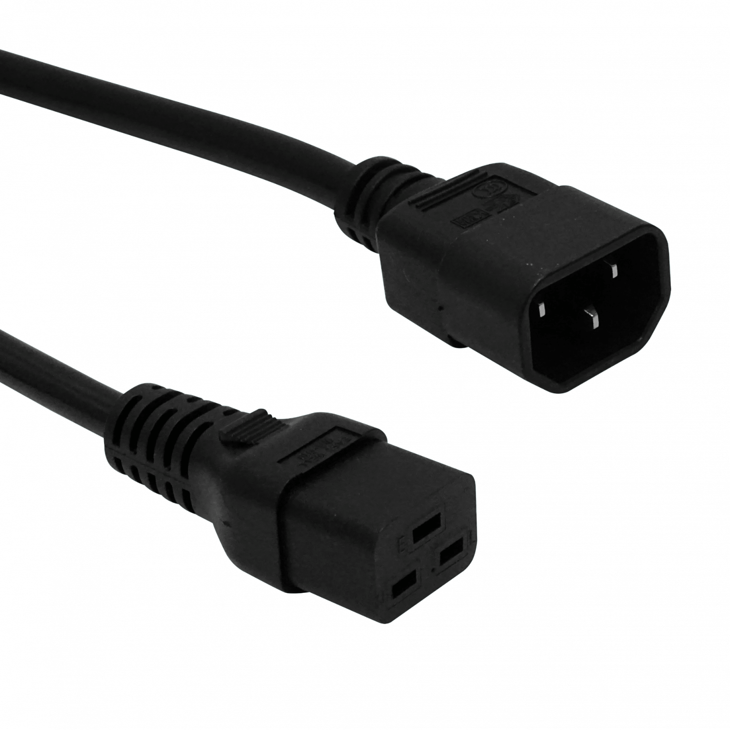 Negro C14-Macho C19-Hembra Cable de Poder 10A 3x1.5mm2 1,5-1,8mt  3