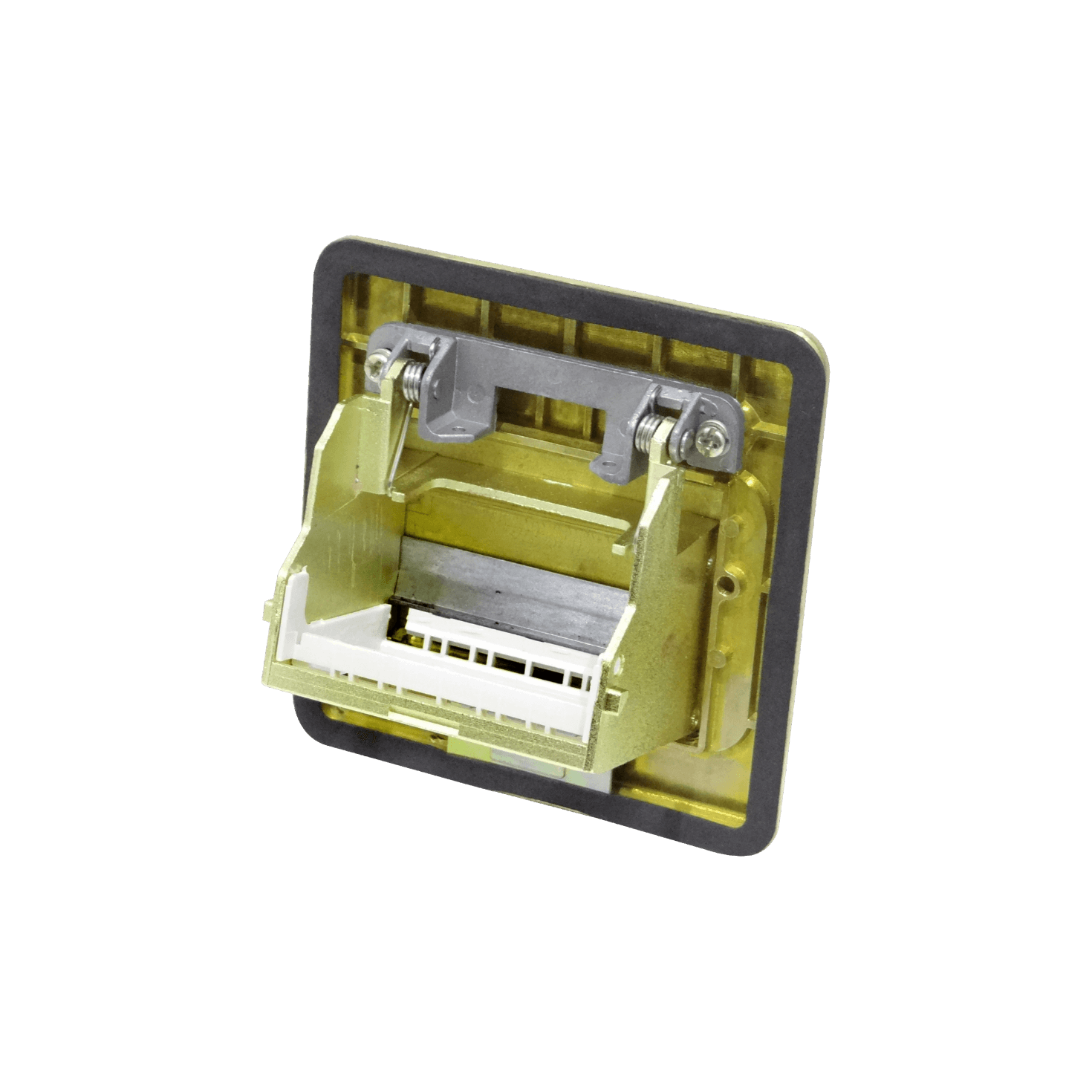 Caja de Piso RST-M3P RJ45 + VGA + 3 RCA Abatible Metálica 103x99x55mm con Tapa 118x120mm 1