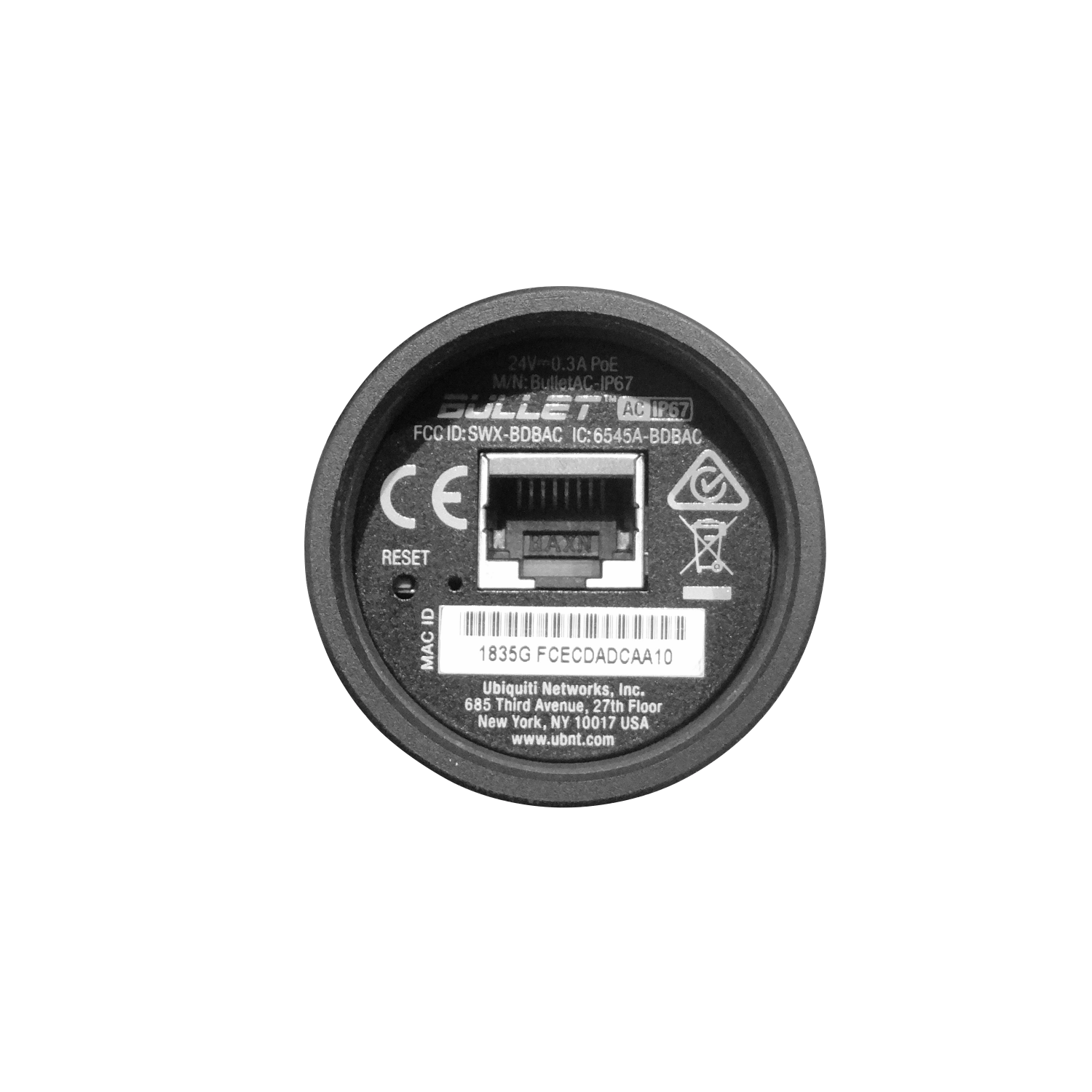 UBIQUITI Exter-IP67 2,4/5GHz 22dBm AP req/PoE-15-24V req-Antena 1-N-M 5