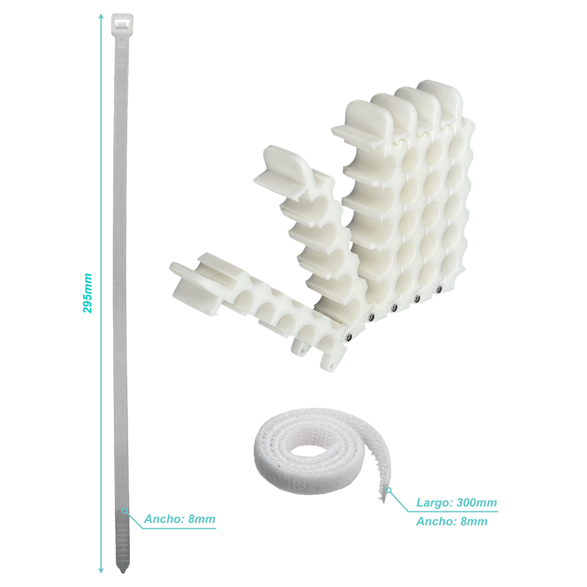 Peine para 5x5 25 Cables UTP/FTP max-9mm Ordenador Manojo Blanco 8x8cm 1