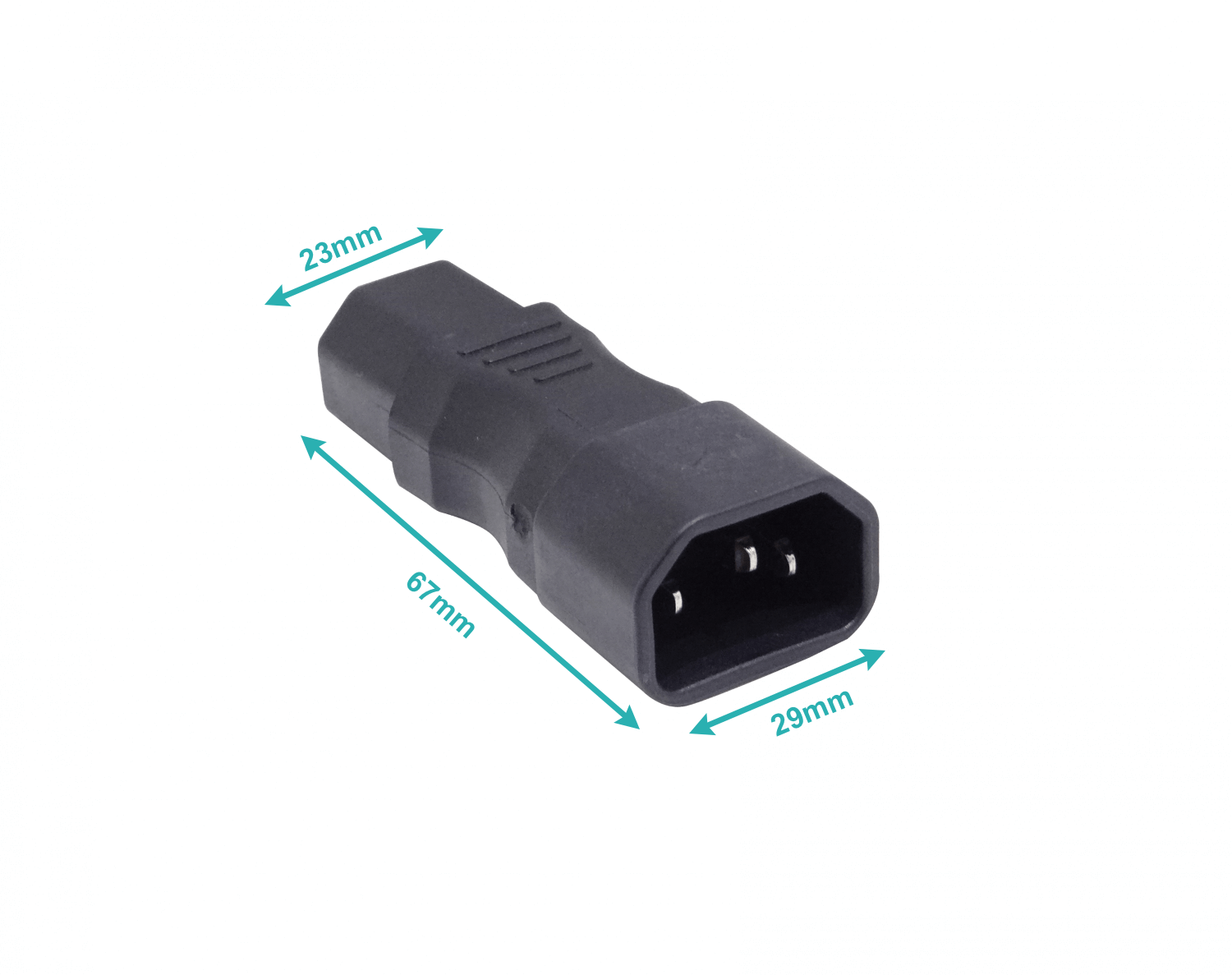 Hembra-C15 Macho-C14 Recto Adaptador Electrico 10A 250V WA-0162 2