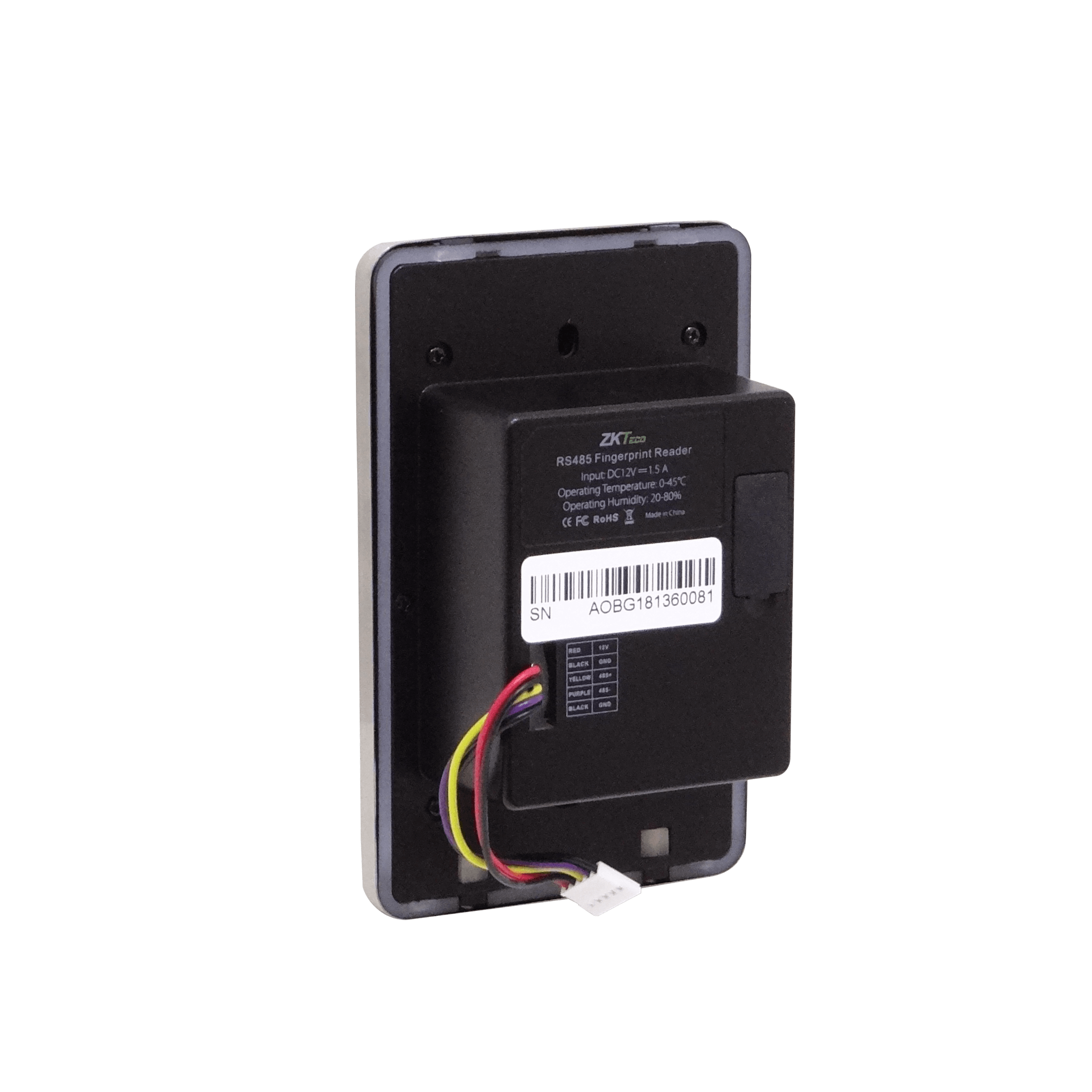 Lector de Huella ZKTeco FR1500S - IP65, RS485, Requiere FPCWL, Alimentación 12V 3