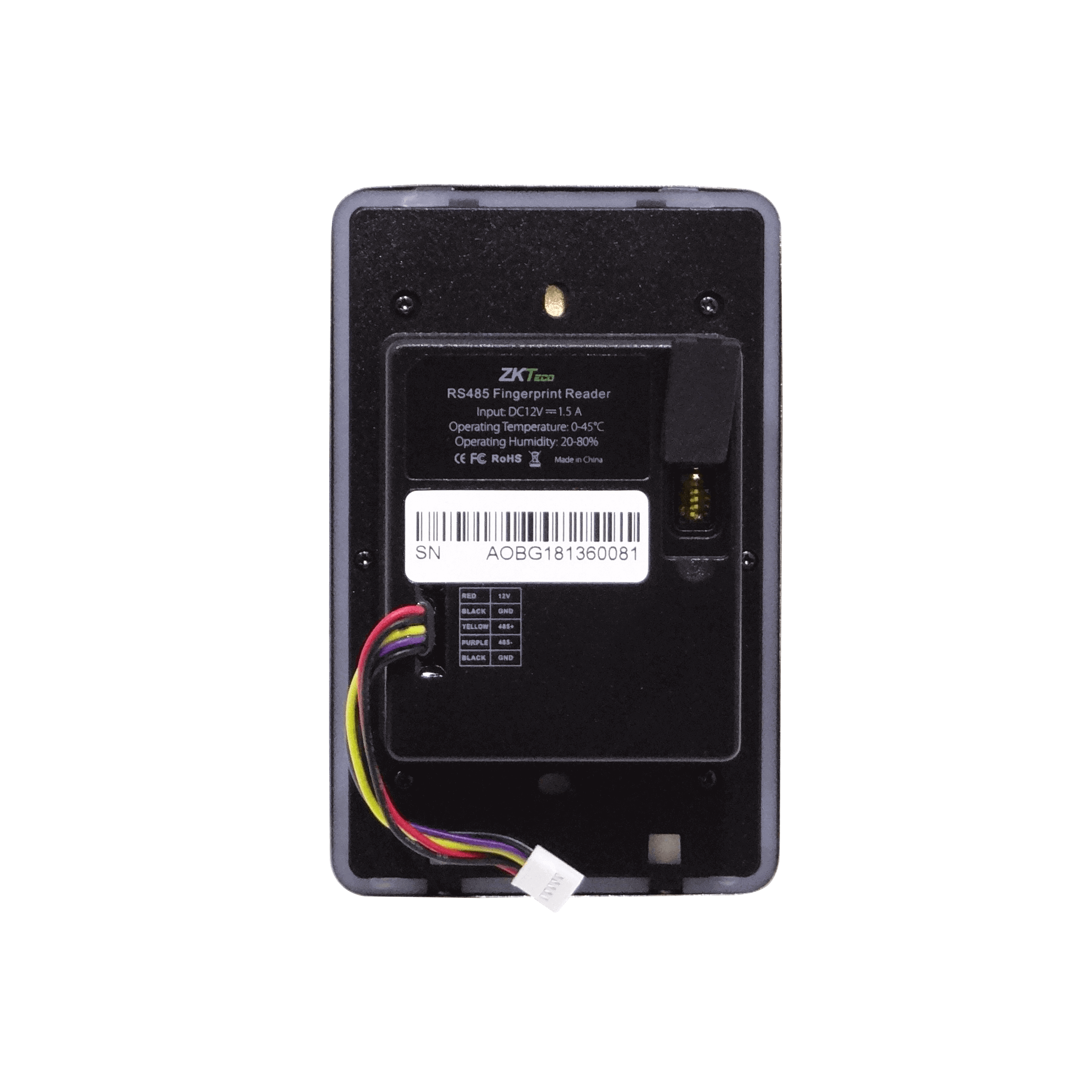 Lector de Huella ZKTeco FR1500S - IP65, RS485, Requiere FPCWL, Alimentación 12V 5