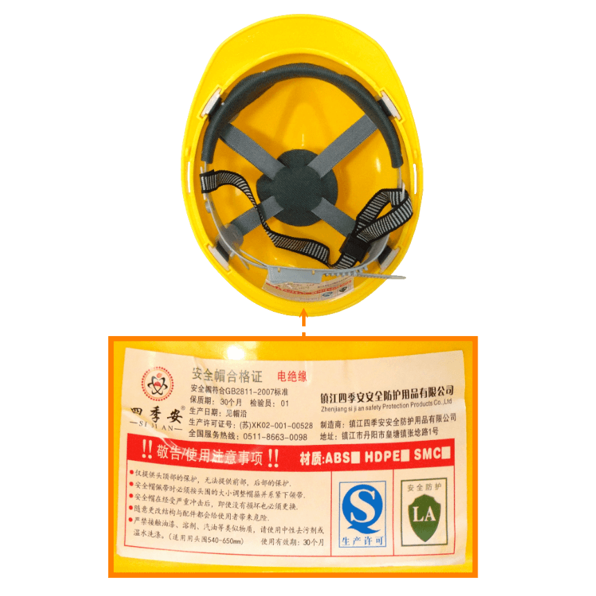 Casco de Seguridad Amarillo NO-cert 4