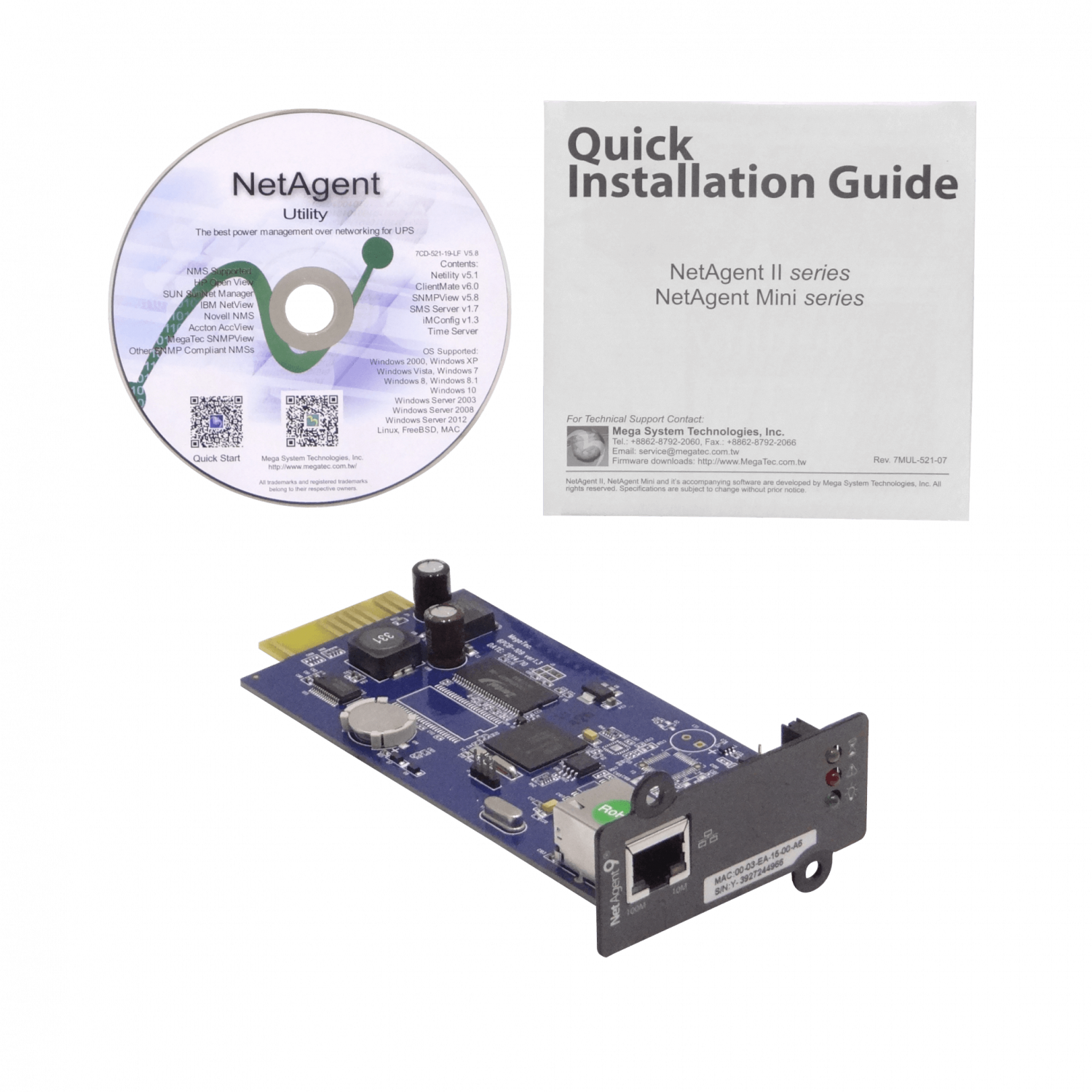 Tarjeta Monitoreo Remoto SNMP UPS Trifásica LAN IP 1-100 NetAgent9 9