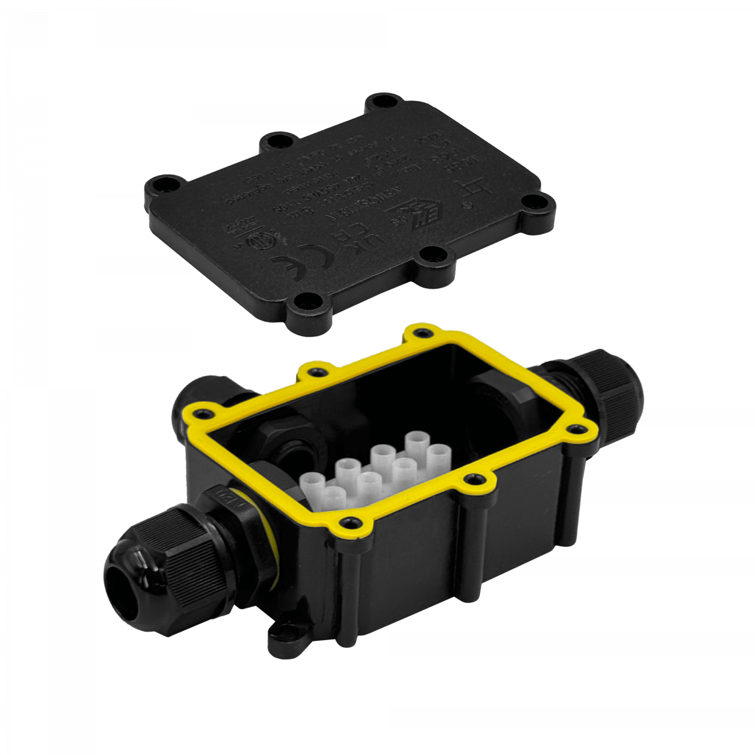 DEENLAI Caja Empalme 1a2 1xPG9 2xPG18.5 IP68 Exterior Regleta-4 FSH713 1