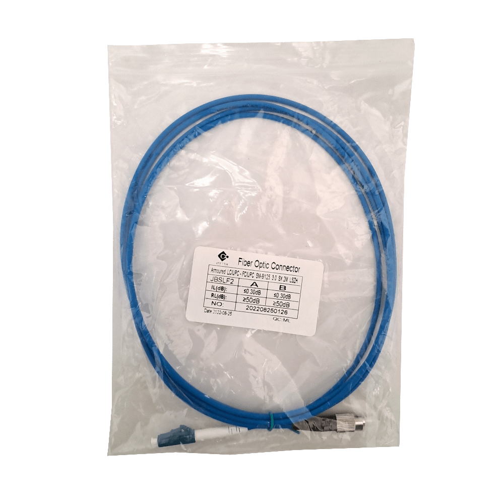 LSZH Blindado 2mt LC-FC SM Simplex Jumper Cable Fibra 3.0mm 9/125um 1
