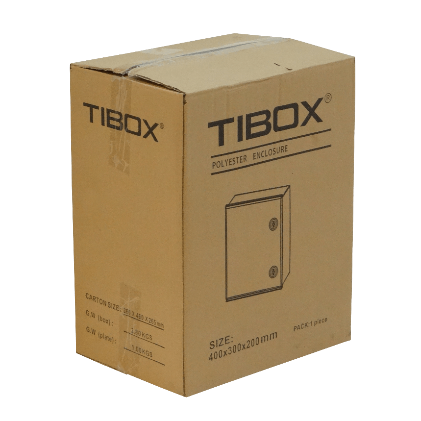 Tablero poliester Tibox TIP-54 500x400x200mm estanco gris IP65 con placa 5
