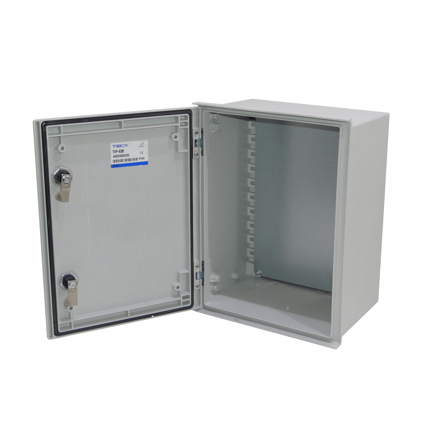 Tablero poliester Tibox TIP-54 500x400x200mm estanco gris IP65 con placa 6