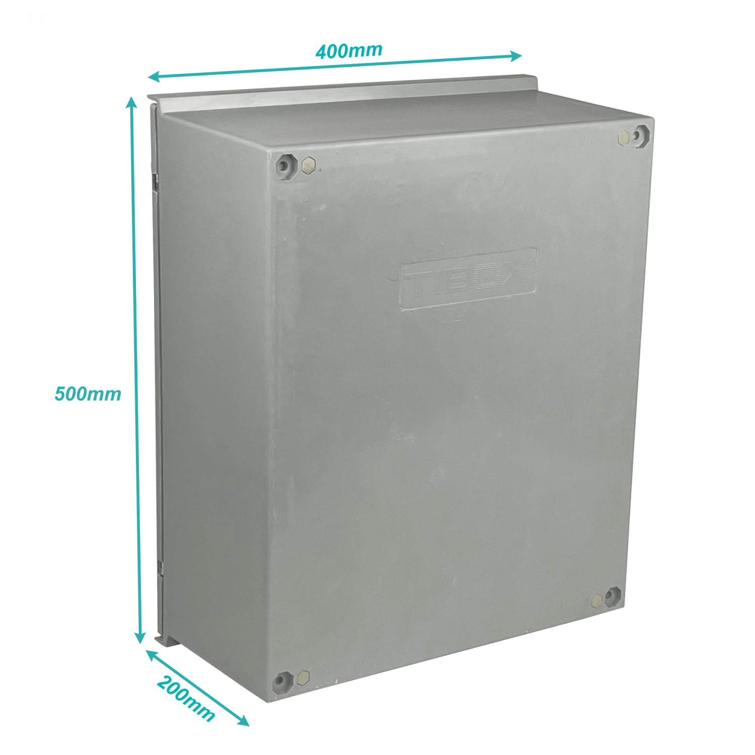 Tablero poliester Tibox TIP-54 500x400x200mm estanco gris IP65 con placa 1