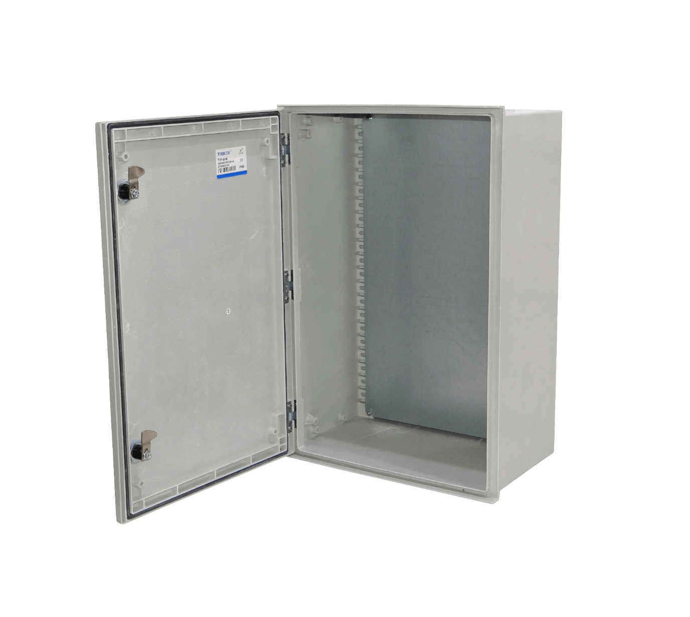 Tablero poliester Tibox TIP-64 600x400x230mm estanco gris IP65 con placa< 4