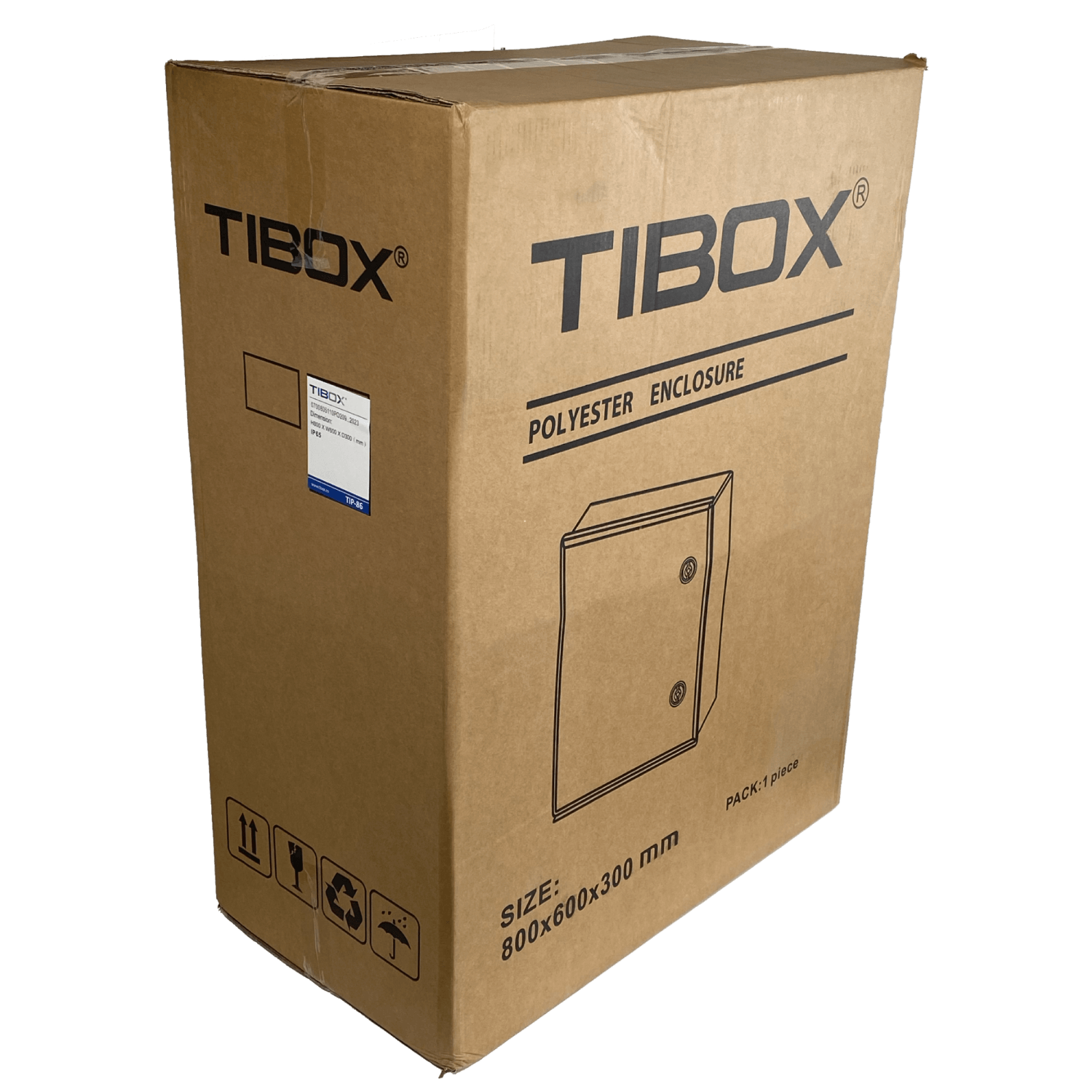 Tablero poliester Tibox TIP-86 800x600x300mm estanco gris IP65 con placa 5