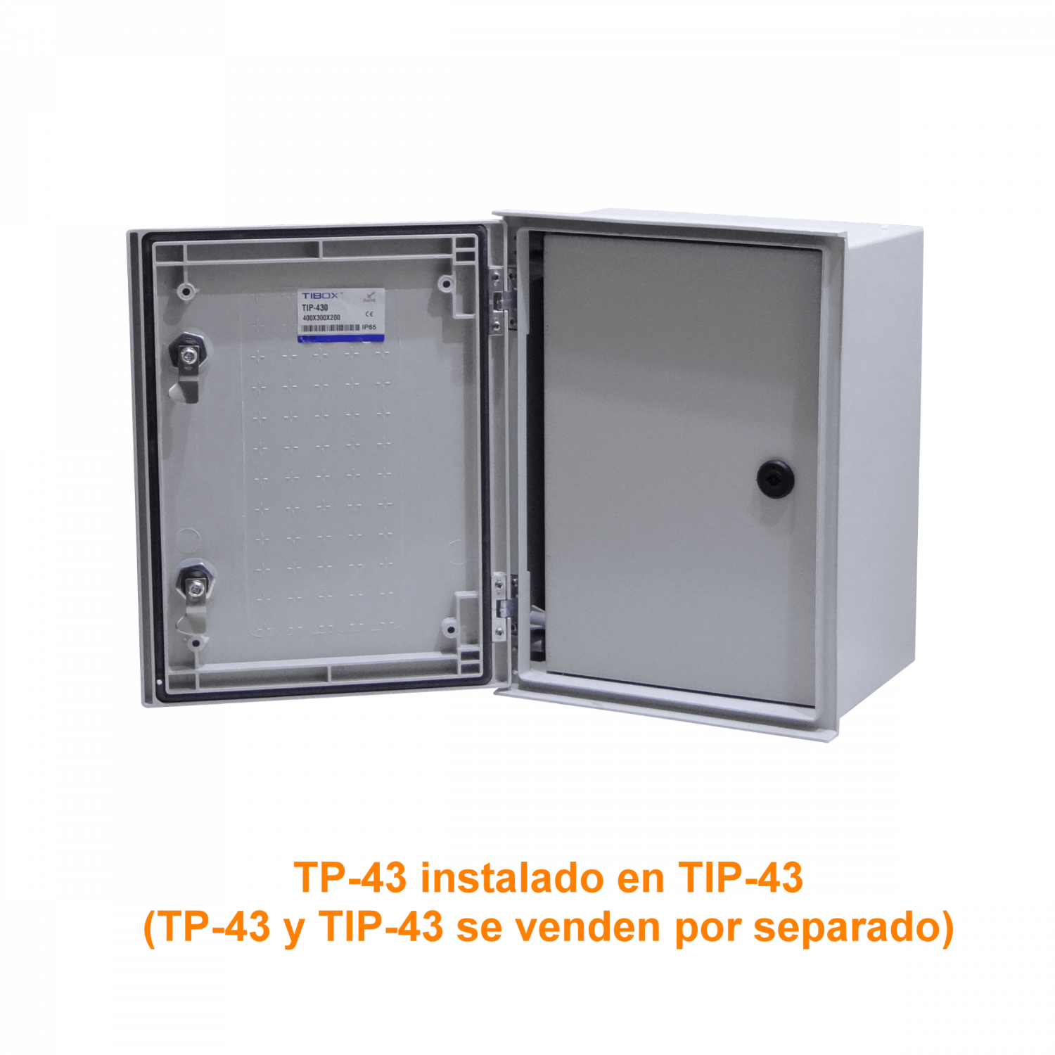 Contrapuerta Tibox TP-43 365x245mm metalica para gabinete 400x300 3