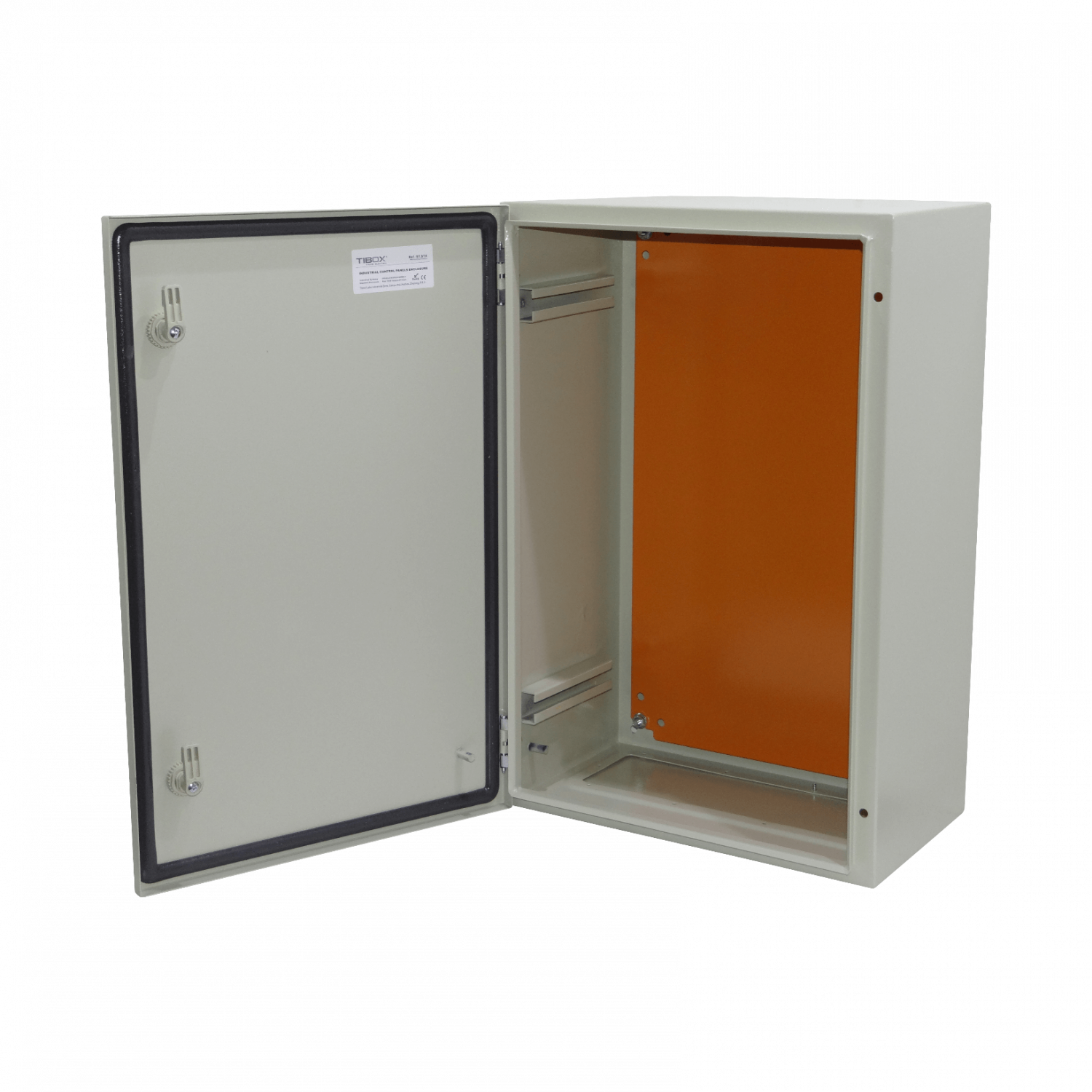 Caja metalica Tibox ST4-625 600x400x250mm 2 chapas IP66 beige con placa 7