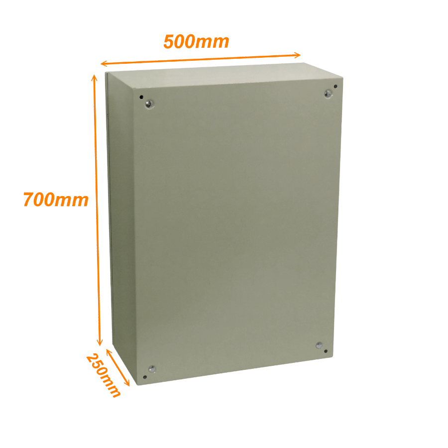 Caja metalica Tibox ST5-725 700x500x250mm 2 chapas IP66 beige con placa 3