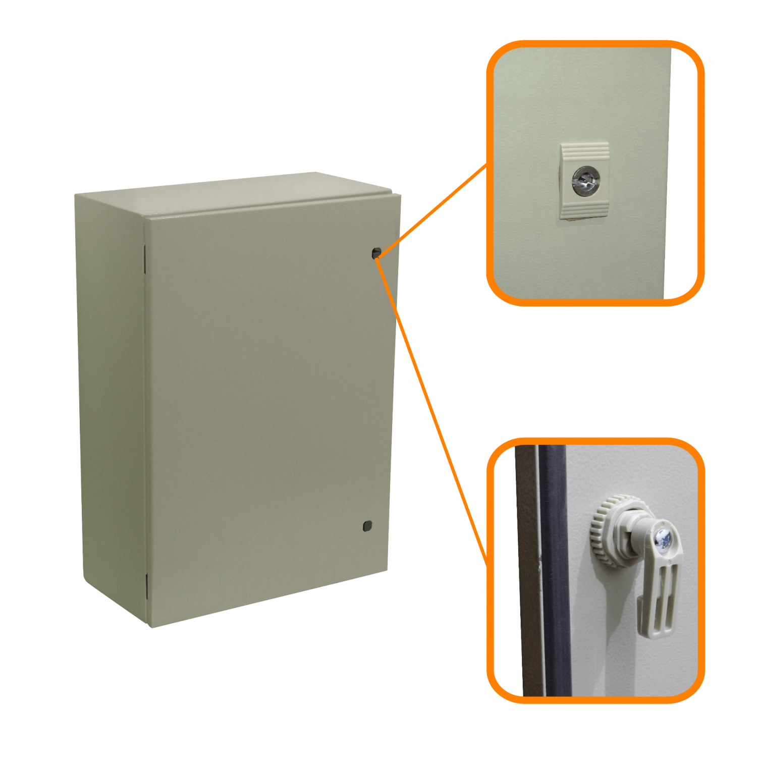Caja metalica Tibox ST5-725 700x500x250mm 2 chapas IP66 beige con placa 4