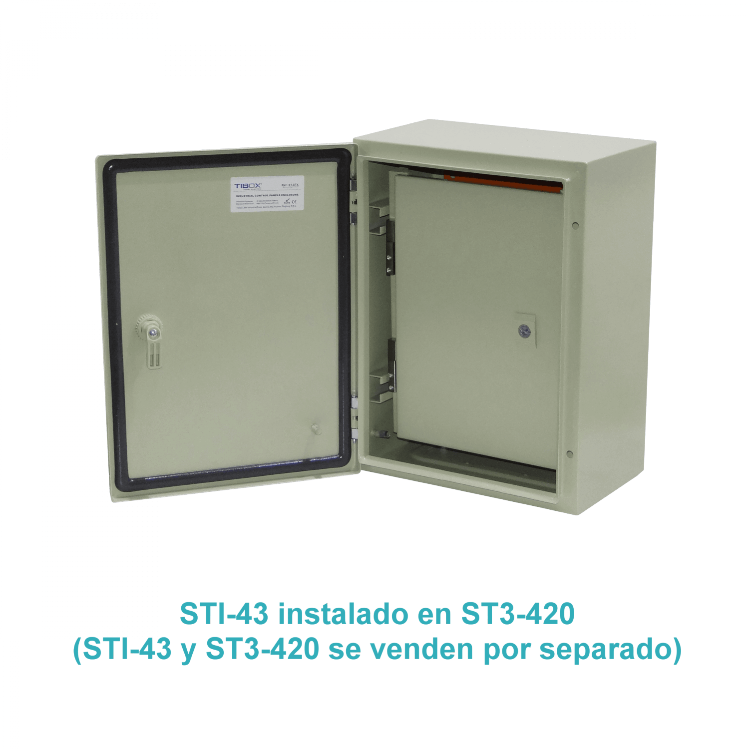 Contratapa Tibox STI-43 400x300mm para tablero ST3-420 tapa interior abatible 1