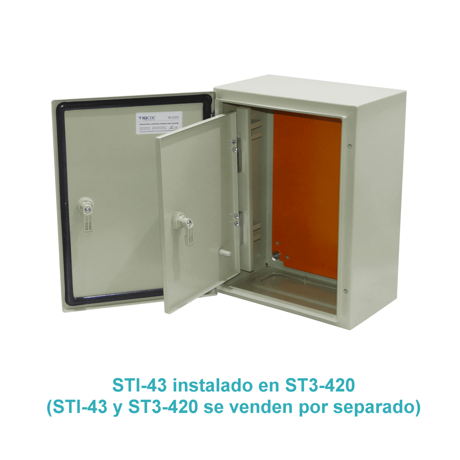 Contratapa Tibox STI-43 400x300mm para tablero ST3-420 tapa interior abatible 3