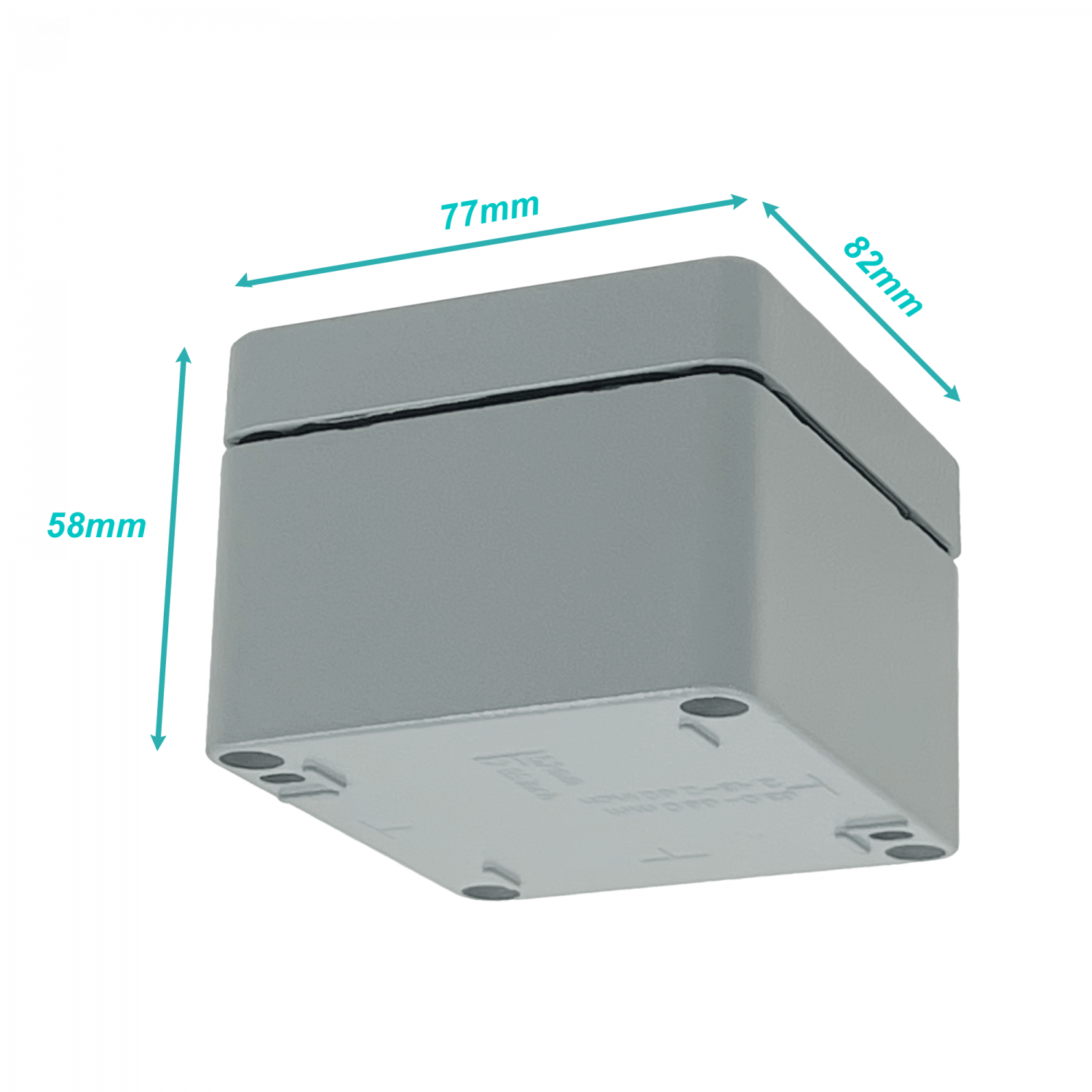 Caja 80x75x59mm IP66 Aluminio Grueso 4-Tornillos 2-Aletas 3