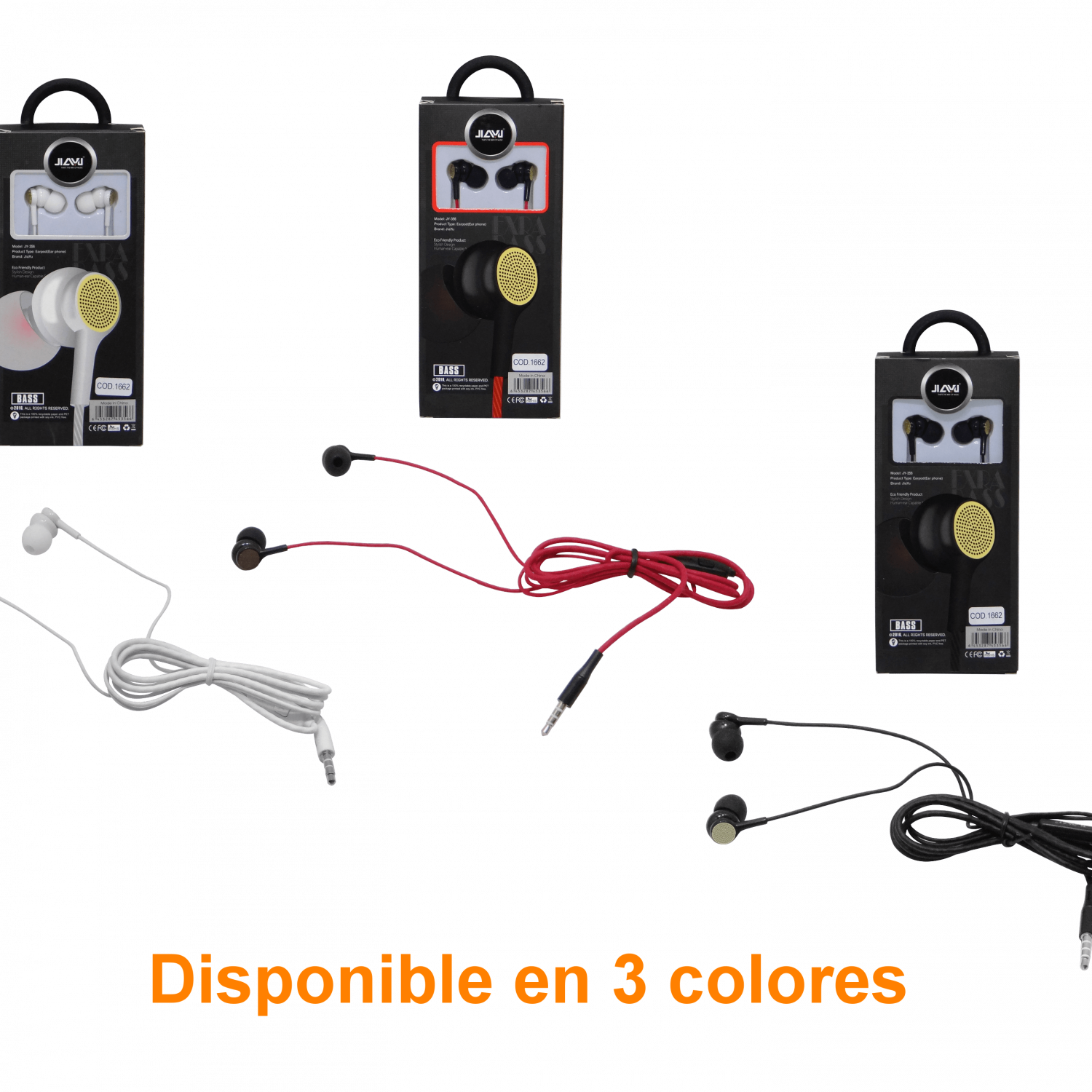 Audifono Microfono Aislacion 1-3,5mm 3.5mm-120cm JY-356 Negro/Blanco 2