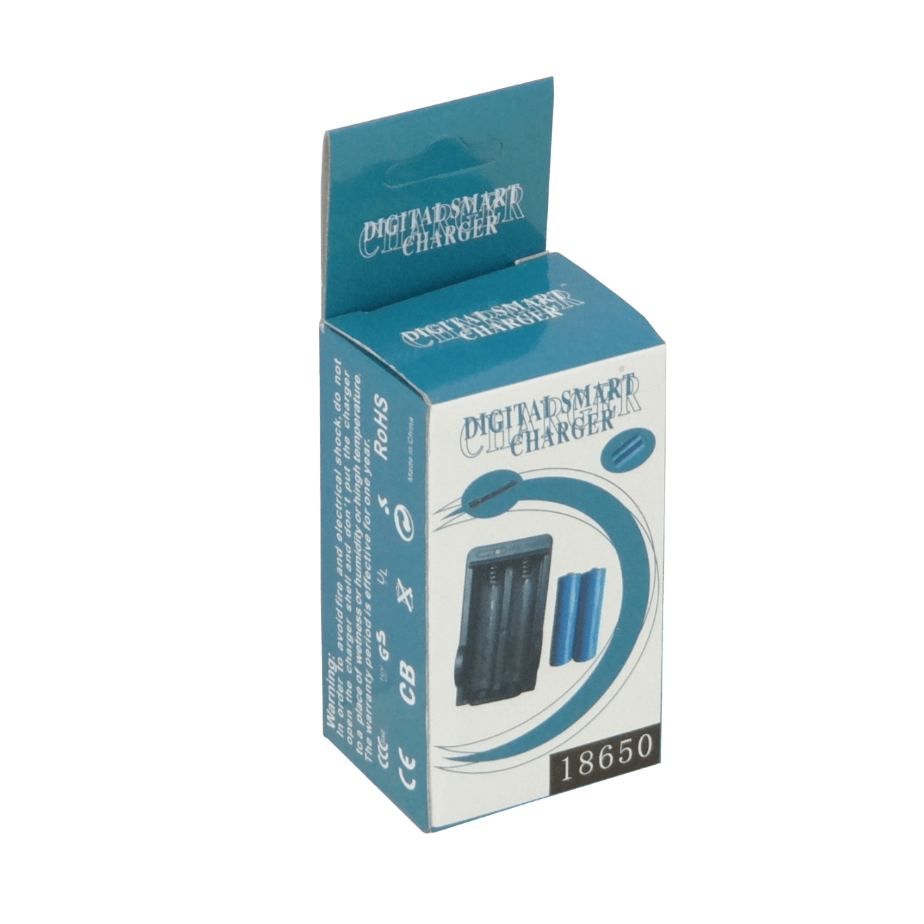 Cargador Solo-Litio 2-Pilas 4,2V 2000mA 100-240VAC USB-AH Li-ion 18650 1