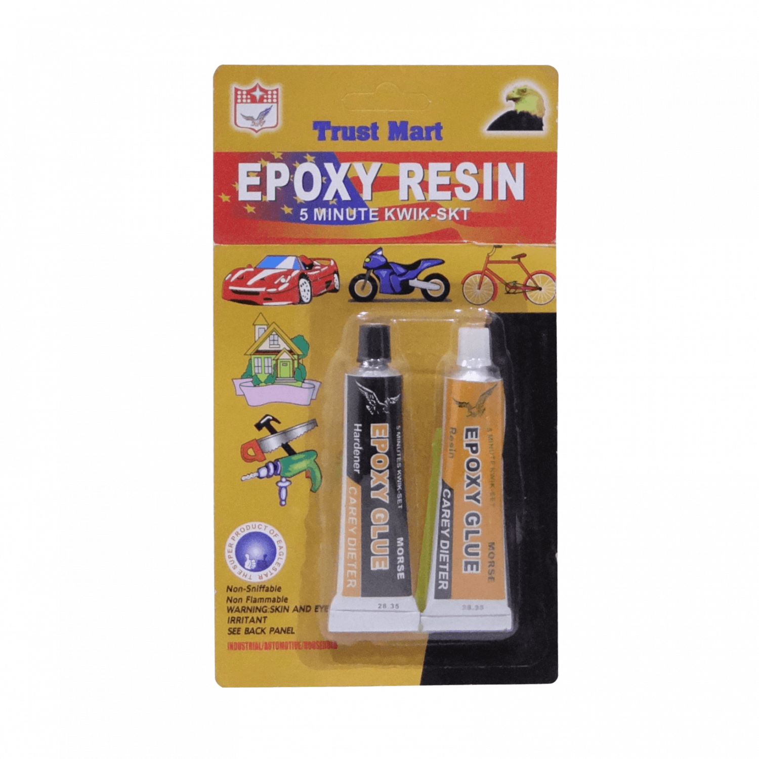 MORSE Pegamento Epoxy 1/1 5-minutos 2-Tubos KWIK-SET Epoxico 1
