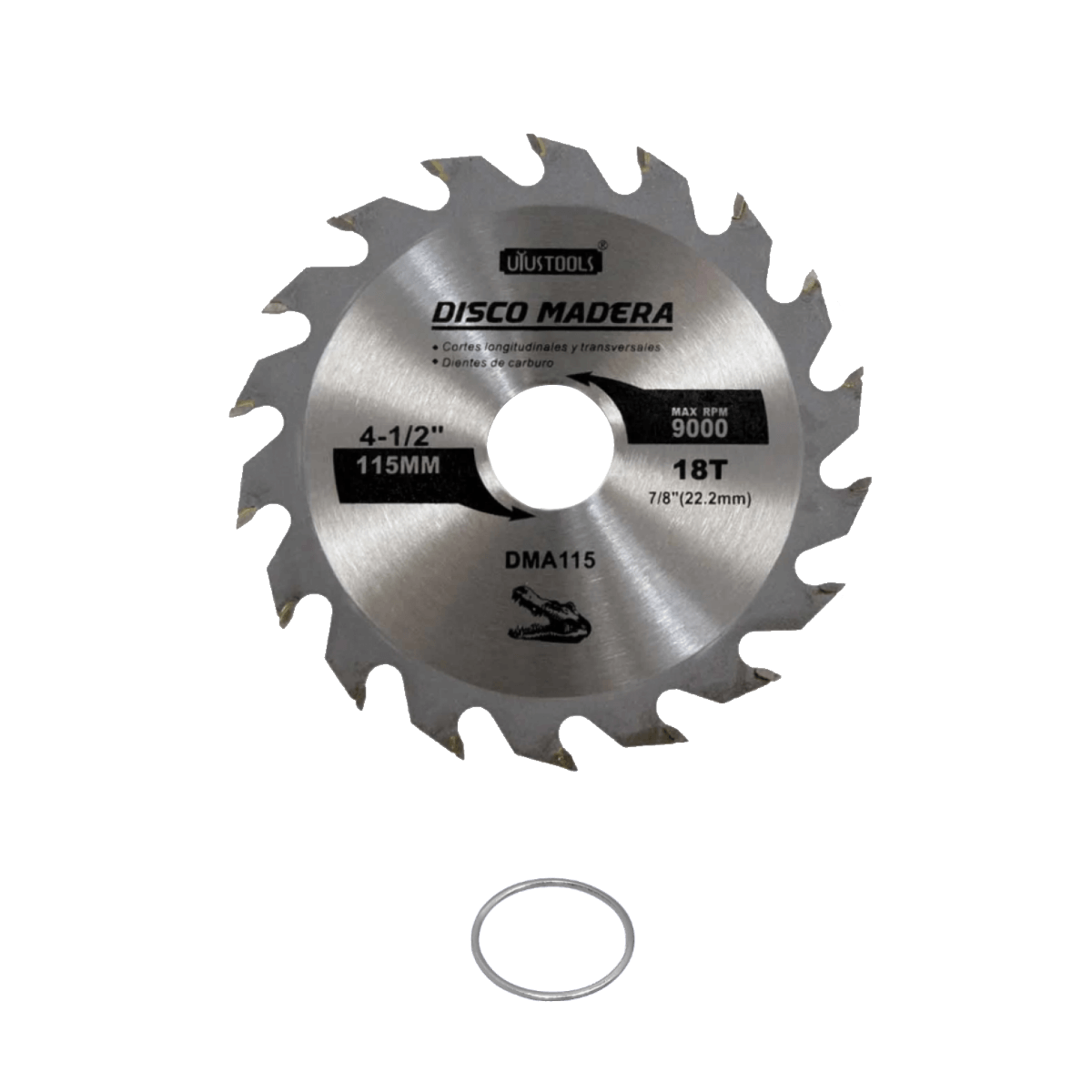Disco de Corte UYUSTOOLS para Sierra de Madera, 115mm, 18T, 22.2mm, Carburo DMA115 2