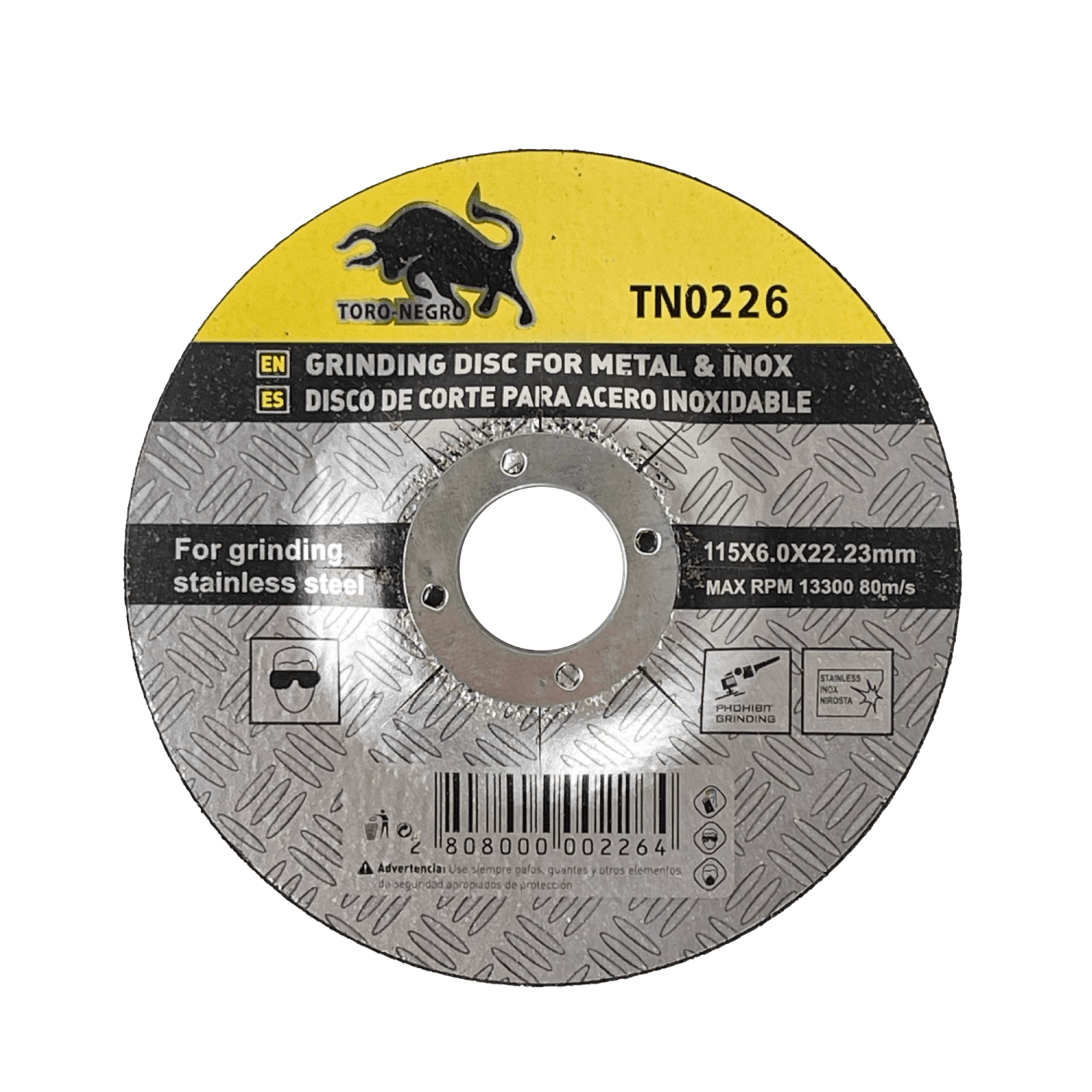 115mm 6mm 22,23mm Disco Desbaste Metal 13300rpm 80m/s 4