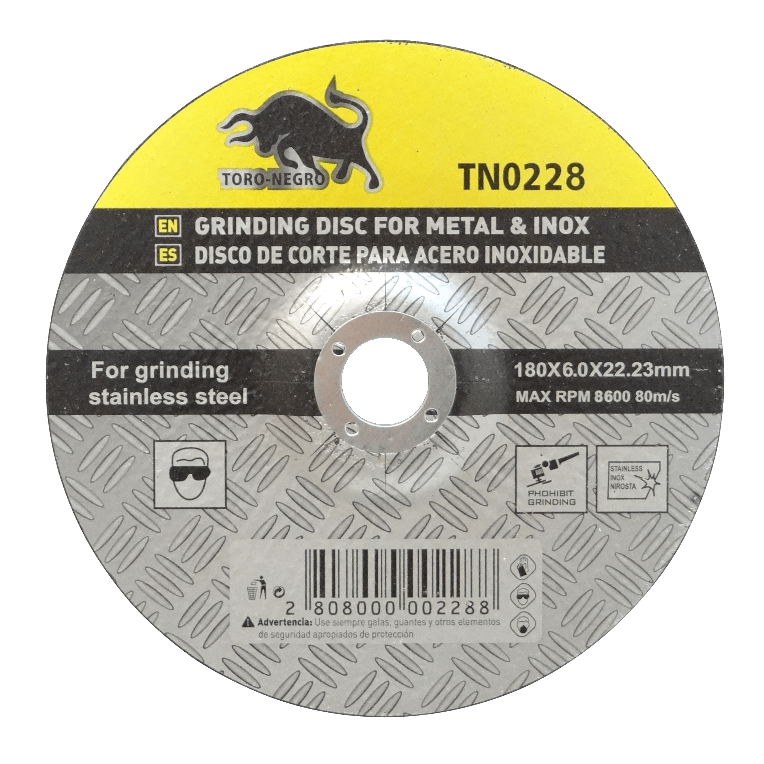 180mm 6mm 22,23mm Disco Desbaste Metal 8600rpm 80m/s TN0228 2