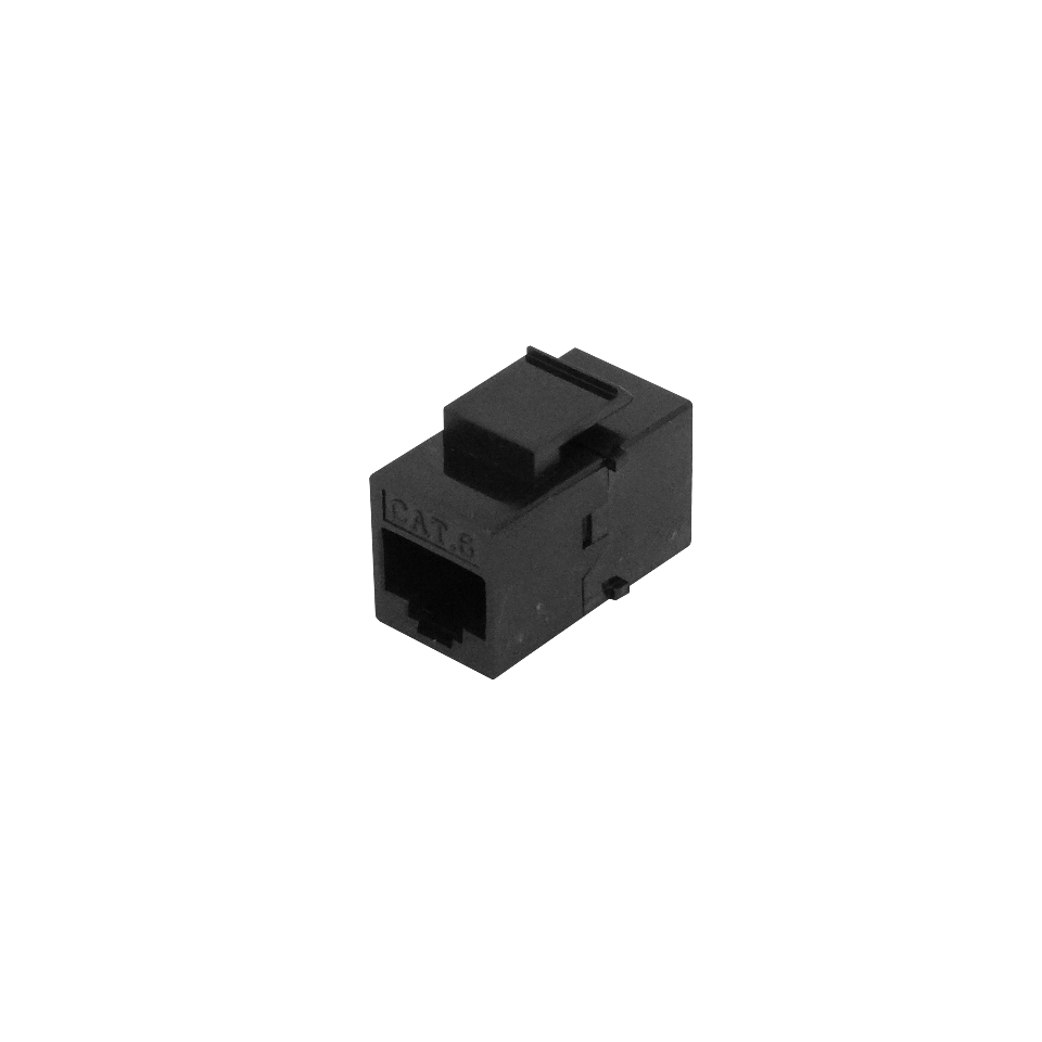 Negro CAT6 UTP Copla RJ45-RJ45 Keystone Feedthrough 2