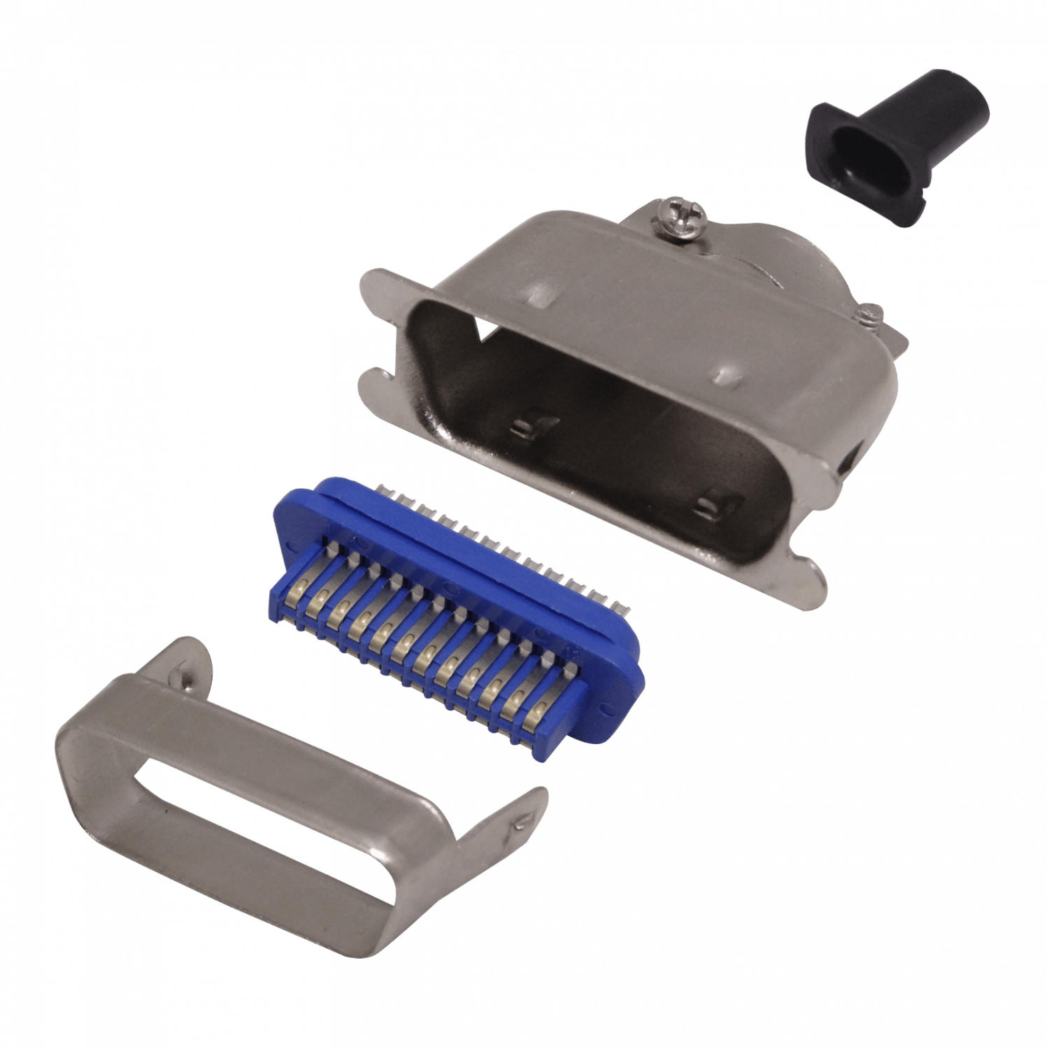 Conector Centronics CEN24-M Macho 24 Pines, Soldable, con Tapa Metálica, Montaje Manual 1