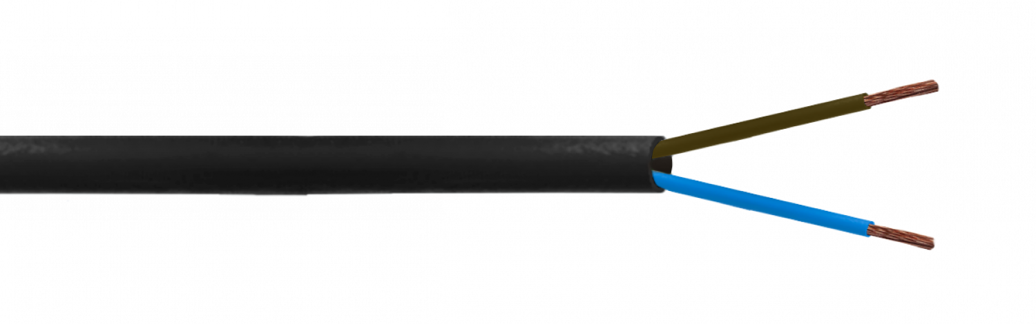 Cable Eléctrico Negro PVC RVV 2x1,0mm² 8-10A AWG17 100m 2