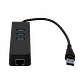 1-USB3.0-AM 1-LAN-RJ45-Ethernet 10/100mbps Hub-3p Win Mac Linux - Miniatura 4