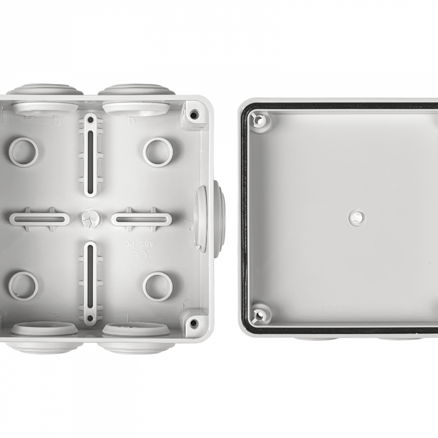 Caja estanca Tibox MTC-1 100x100x50mm blanca IP66 7 conos 4 tornillos 2