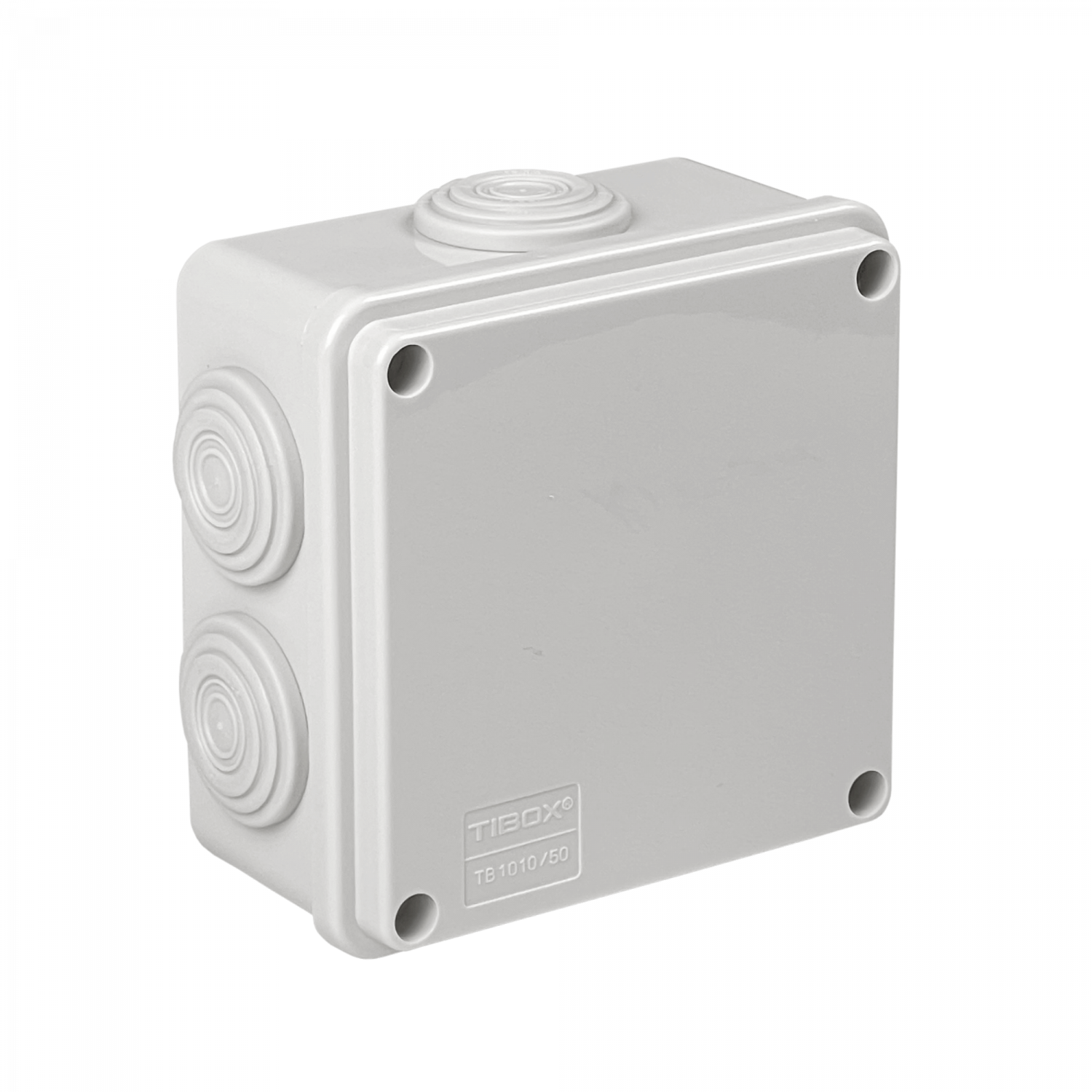 Caja estanca Tibox MTC-1 100x100x50mm blanca IP66 7 conos 4 tornillos 5