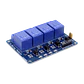 Módulo 4 Relés 5VDC 6-Pin NC/NA con LED Optoaislados JQC-3FF-S-Z - Miniatura 1