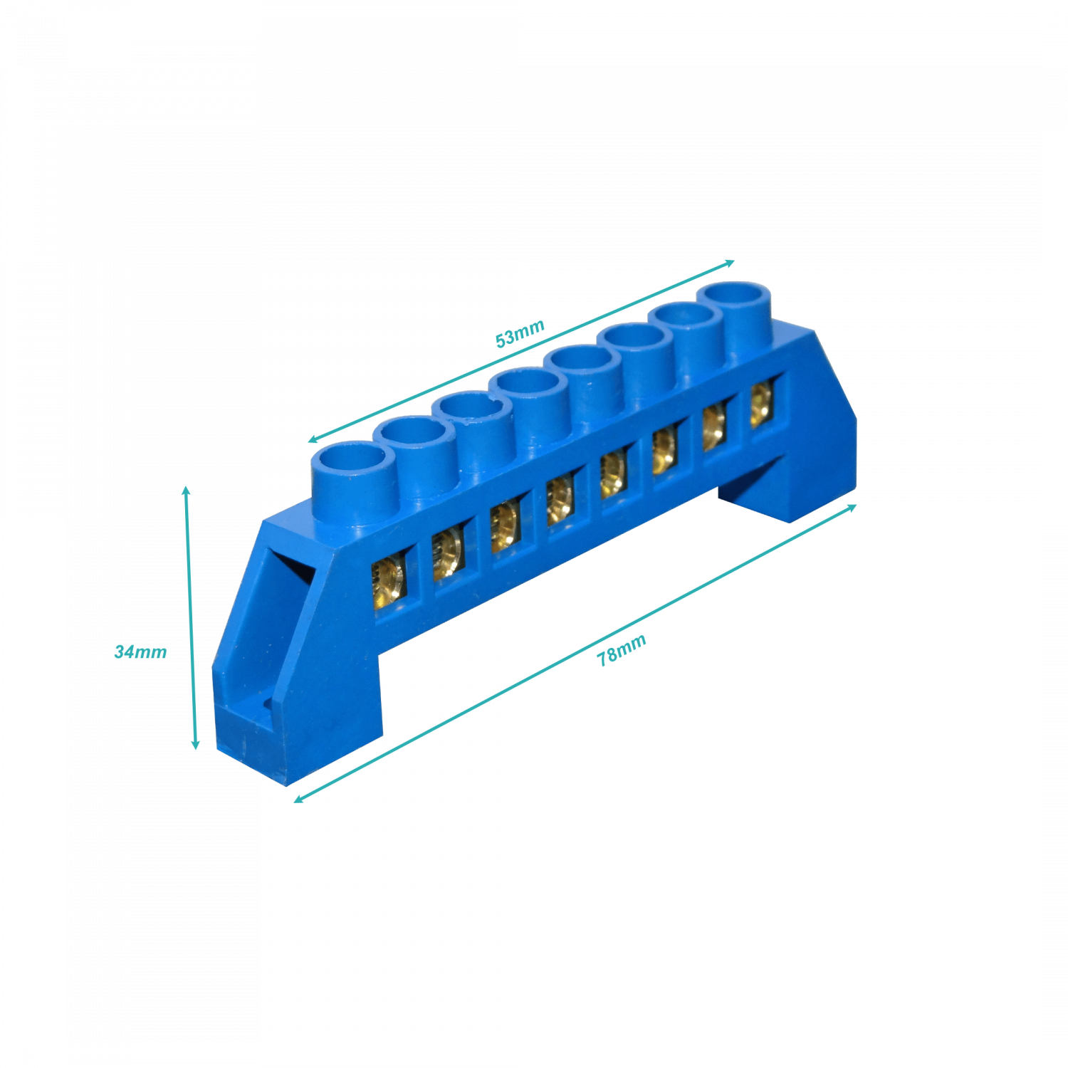 Regleta Azul 8-Conexiones 4mm Riel Din Distribucion Electrica 2