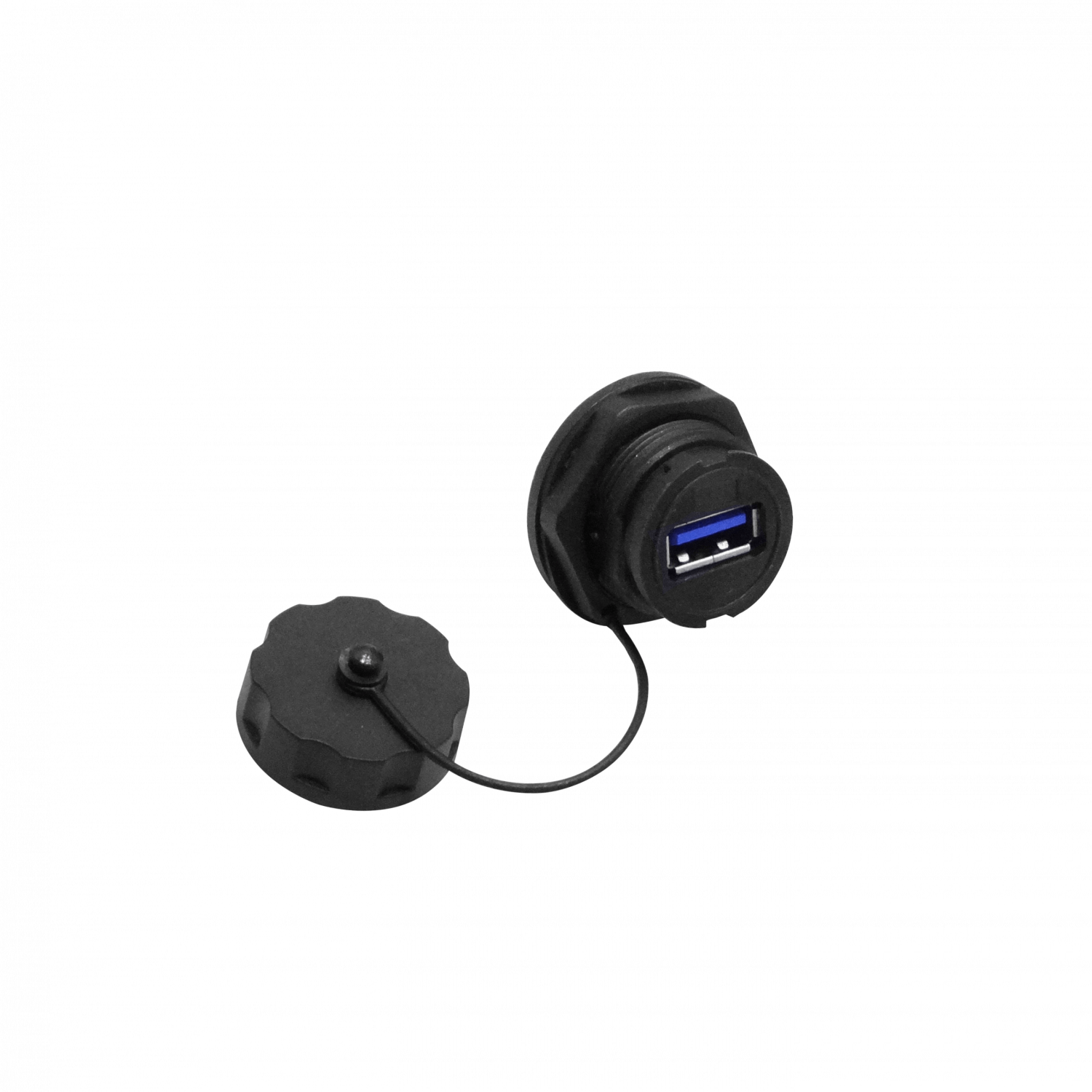 Industrial USB3.0 A-A USB-AH-AH Negro Plastico c/Tapa p/1pulg 25-27mm 2
