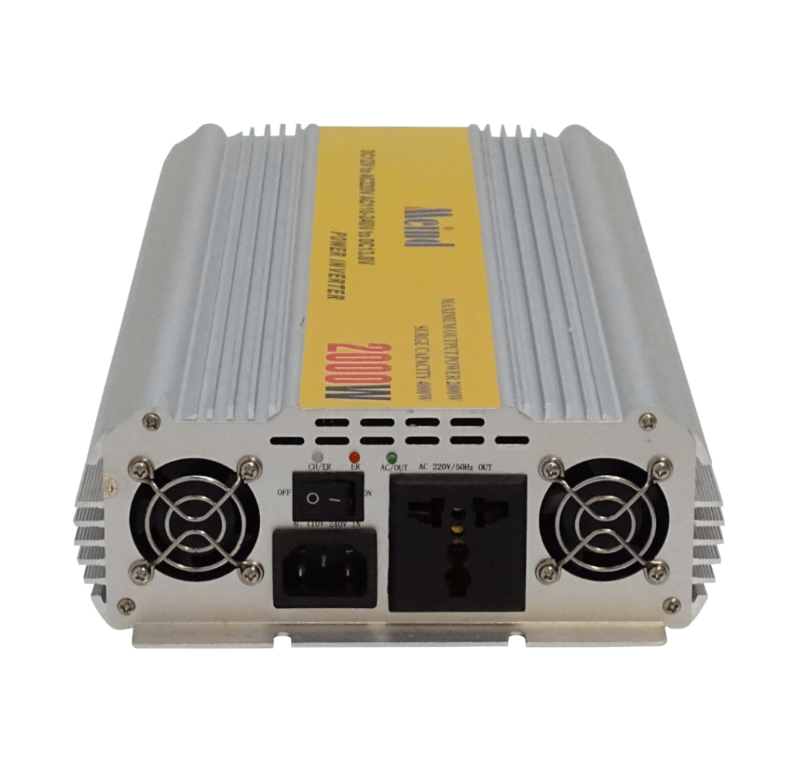 Inversor de Corriente INV-2000W 2000W/4000W 12VDC a 220VCA con Ventilador 4