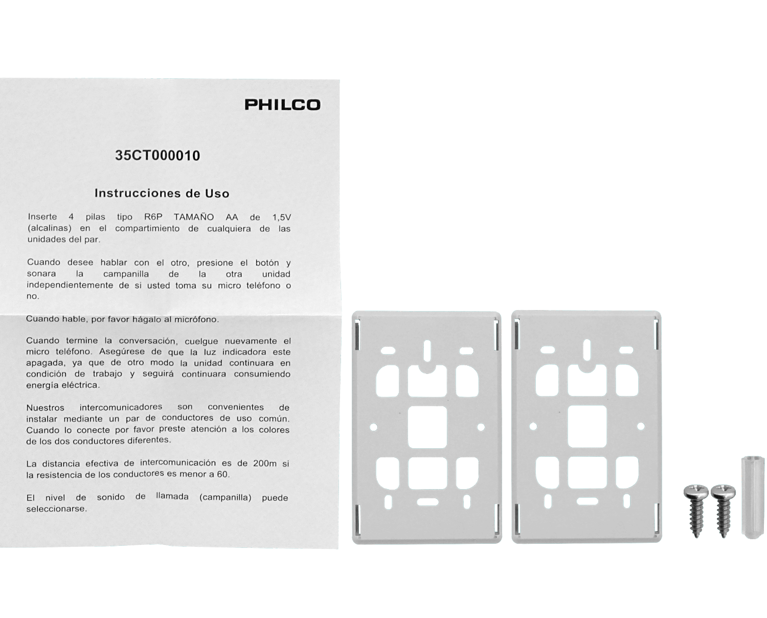 Pack de 2 Citófonos Philco  220VAC 1
