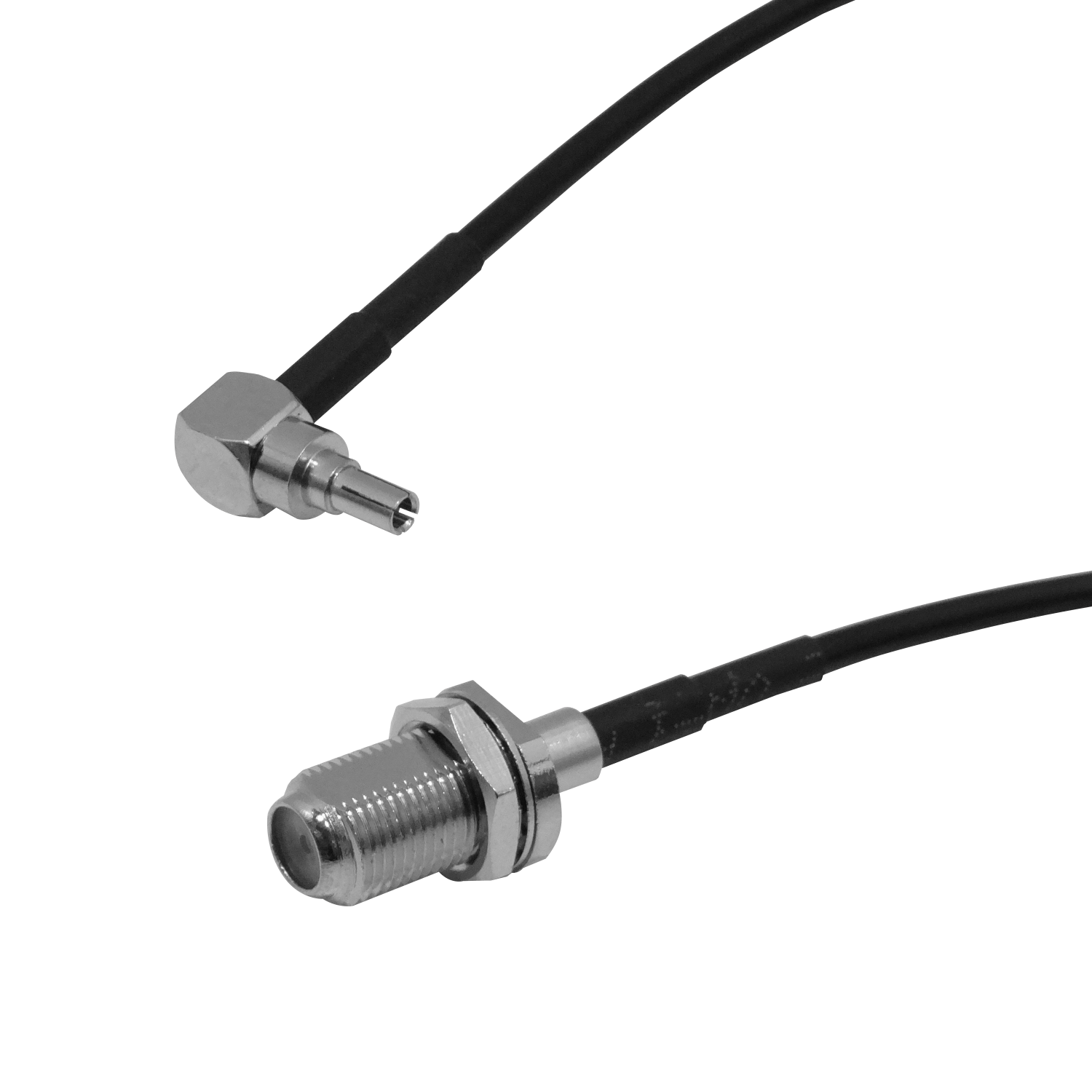 CRC9-M-90º a F-Hembra RG174 Cable Coaxial 20cm 1