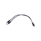 Divisor de Corriente 1-DC-H a 2-DC-M, 5.5x2.1mm, 22cm x2, Cable Negro - Miniatura 1