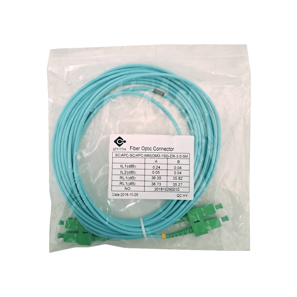 5mt SC/APC-SC/APC OM3 Multimodo MM Duplex Jumper Fibra LSZH 1
