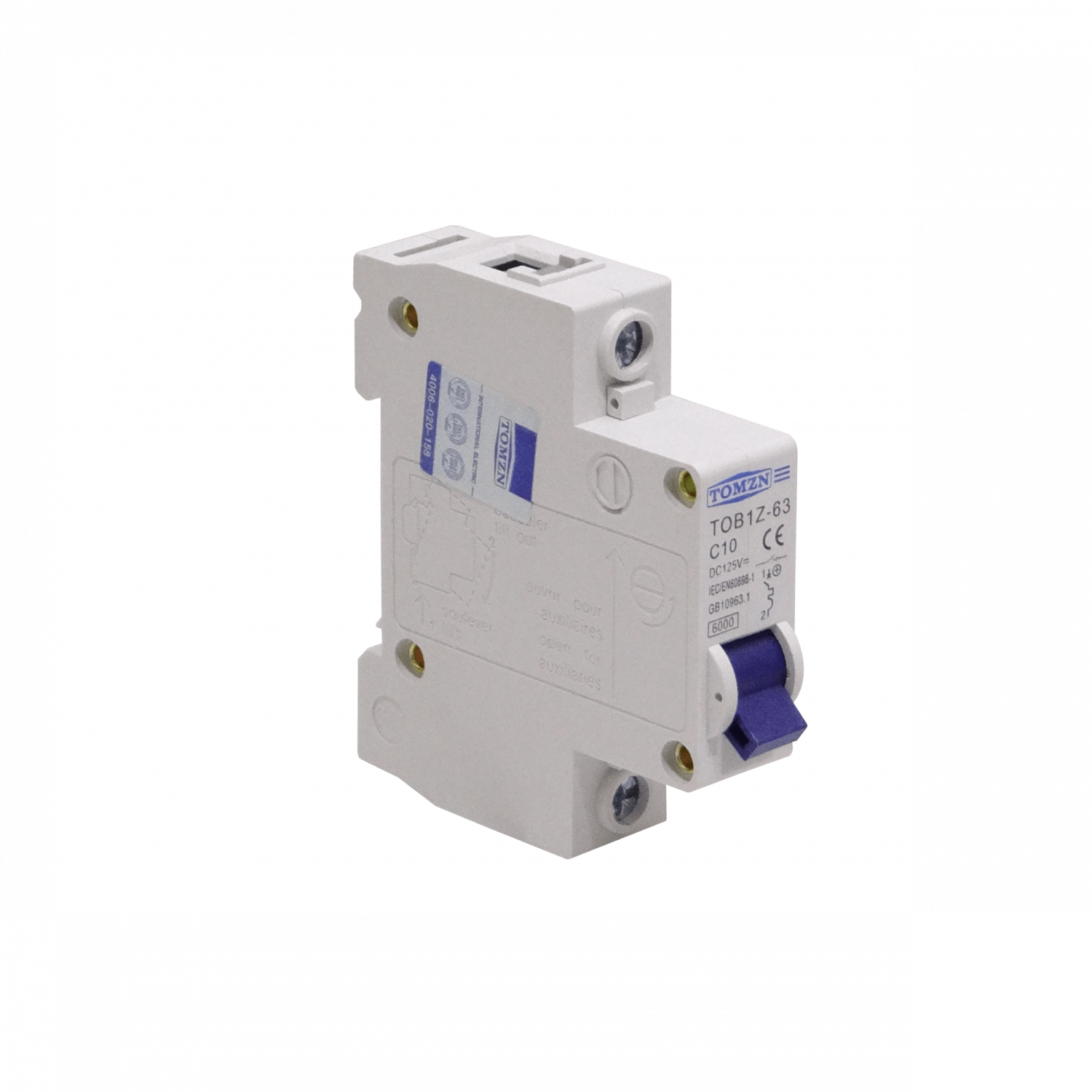 Interruptor Termomagnético TOMZN C10 10A 125VDC Corriente Continua 2