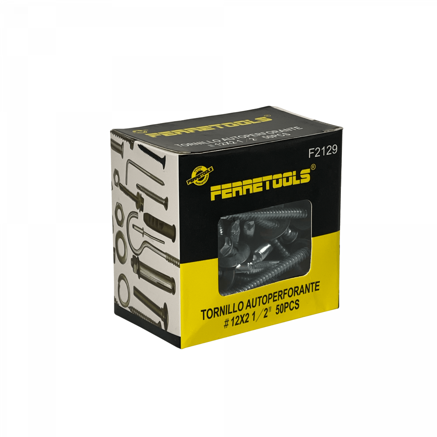 Hexagonal-8mm 50u. 12x2 1/2 Largo-64mm Zn Tornillo Autoperforante 2,5p 2