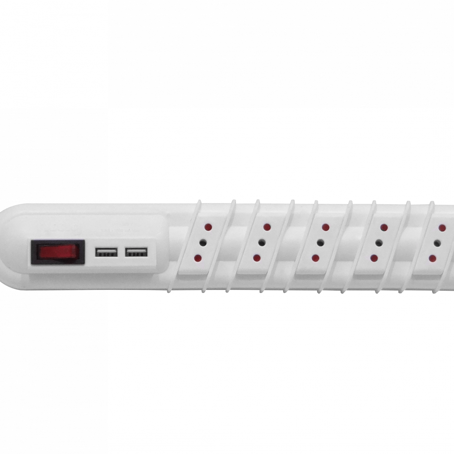 RITTIG Blanco 5-IH 2-USB5V Alarg 3mts 10A-250V 2200W Piloto-Interruptr 2