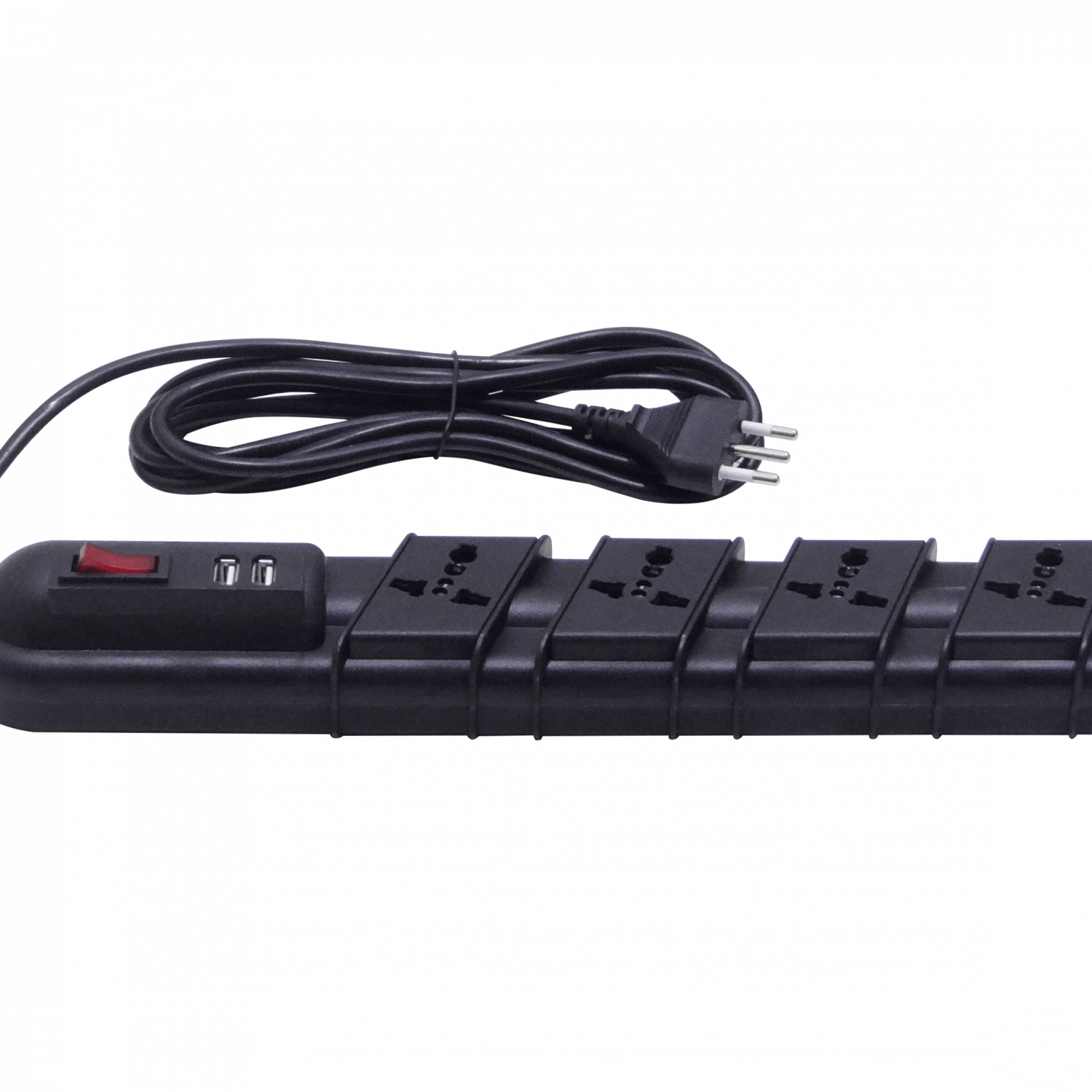 RITTIG Negro 5-Mult 2-USB5V Alarg 3mts 10A-250V 2200W Piloto-Interrupt 4