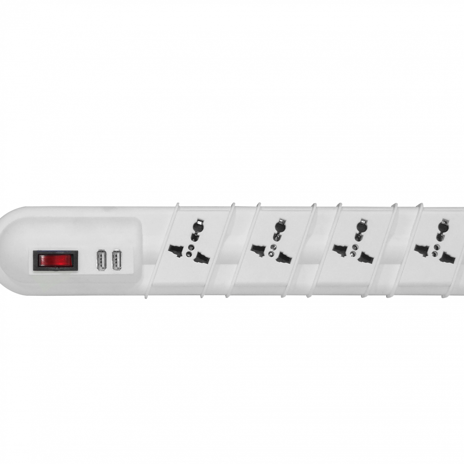 RITTIG Blanco 5-Mult 2-USB5V Alarg 3mts 10A-250V 2200W Piloto-Interrup 3