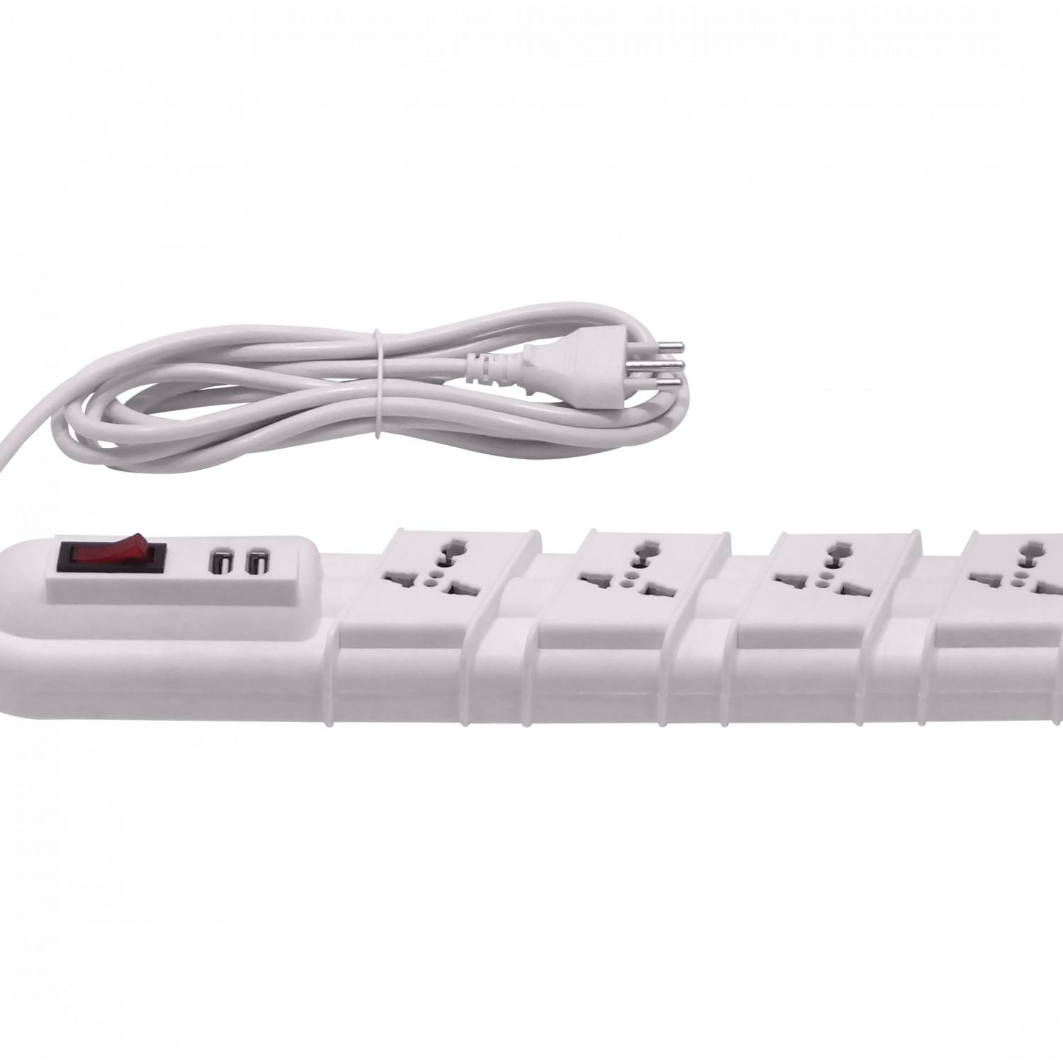 RITTIG Blanco 5-Mult 2-USB5V Alarg 3mts 10A-250V 2200W Piloto-Interrup 4