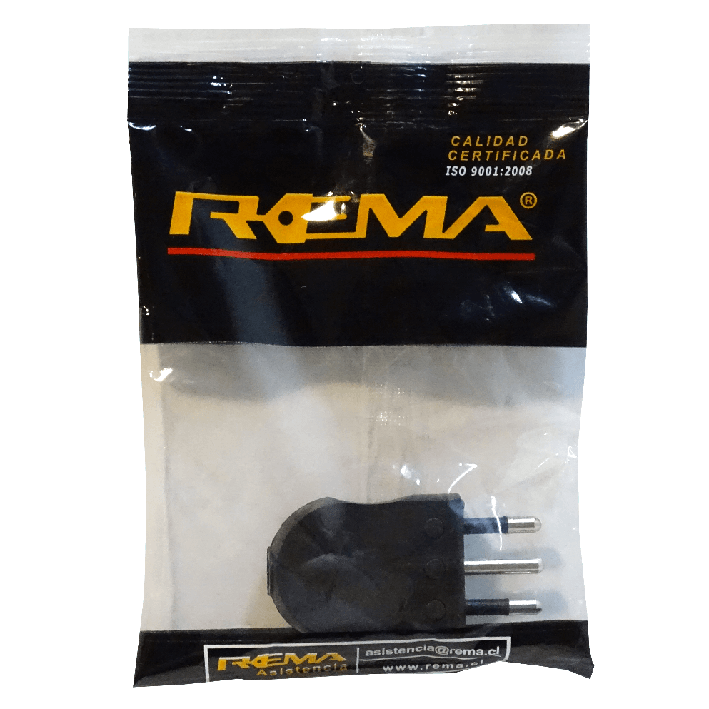 Enchufe Macho Volante con-Tierra REMA 2P+T Negro 10A SEC-49028  3
